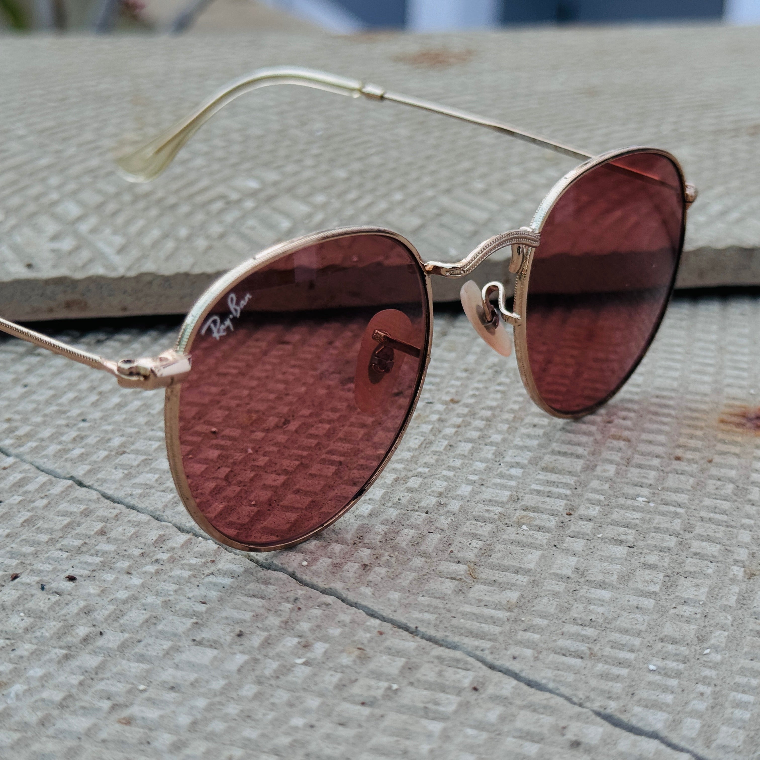 Rayban – 3447 – 50 – Golden Pink – Metal – Sunglasses – Unisex - Premium
