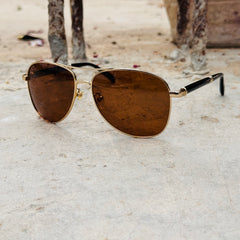 Mont Blanc – 457S - 60 –  Golden Brown - Metal - Sunglasses – Unisex - Premium