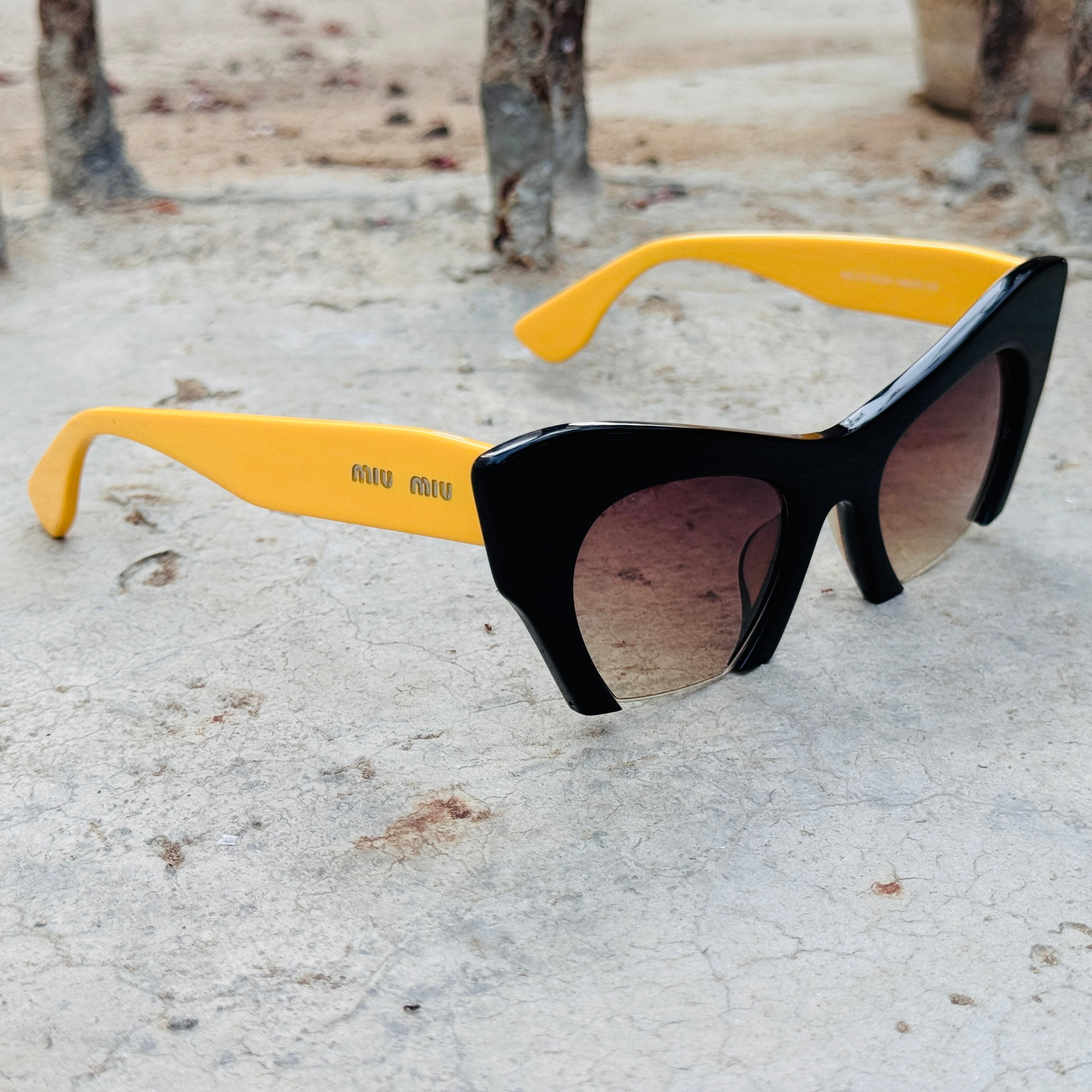 Miu Miu - 100 - 50 – Yellow Brown - Acetate - Sunglasses – Ladies - Premium