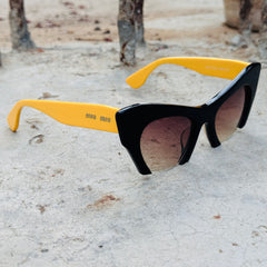 Miu Miu - 100 - 50 – Yellow Brown - Acetate - Sunglasses – Ladies - Premium