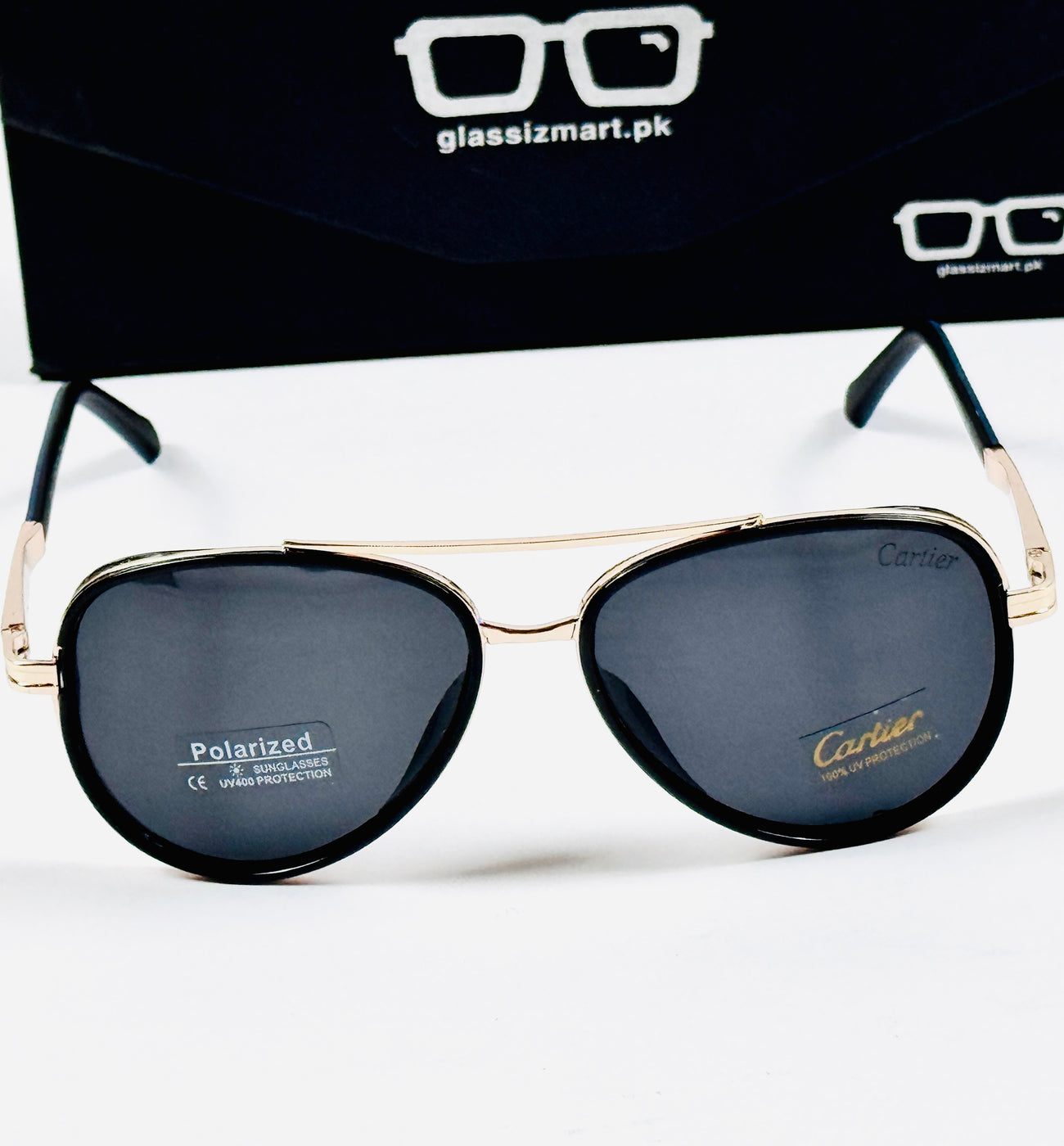 Cartier – A910 – 60 – Golden Black – Metal – Sunglasses – Unisex