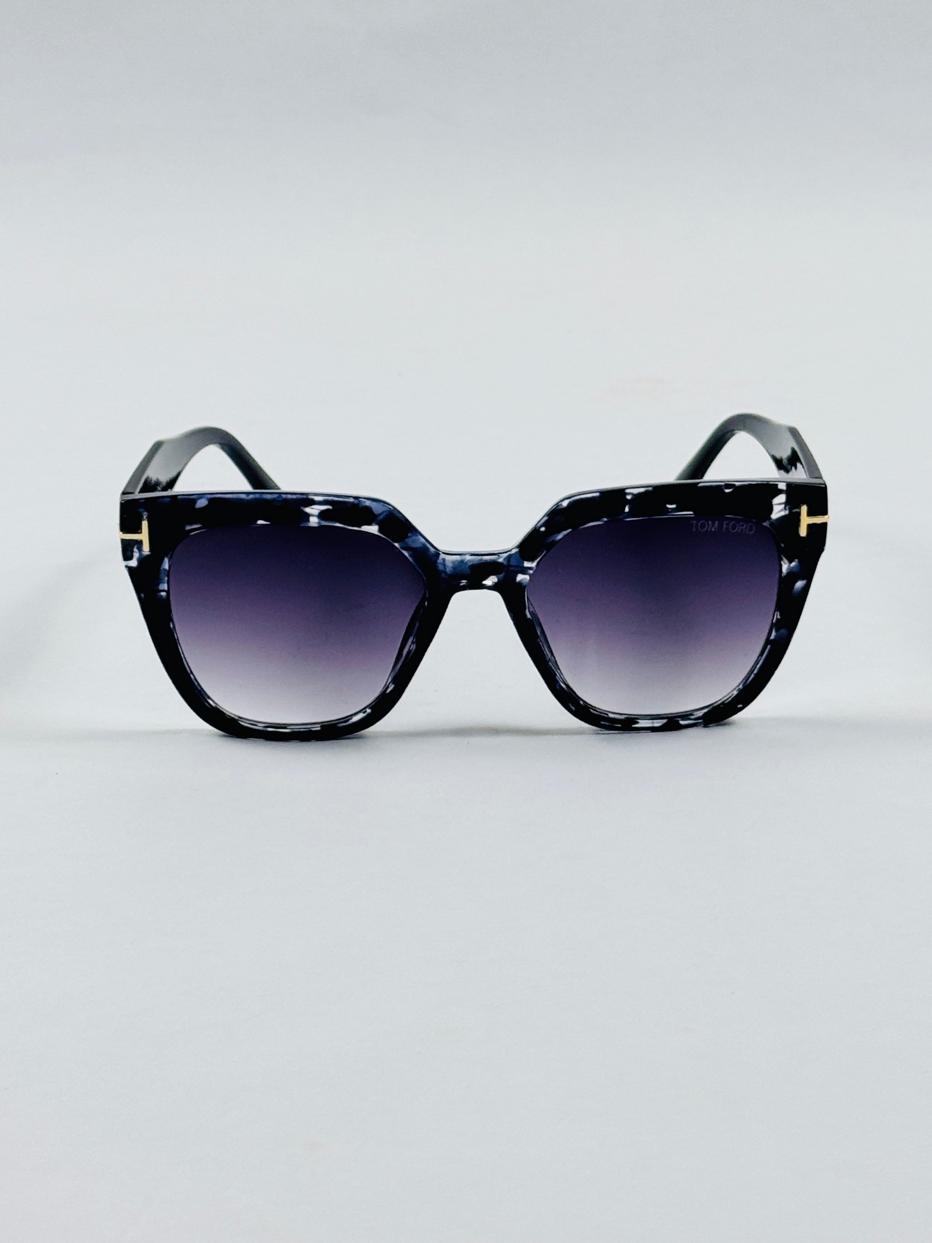 Tom Ford - 36222 – 54 – Black Textured – Acetate – Sunglasses – Ladies