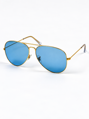 Rayban – 3026 – 62 – Golden Blue – Metal – Sunglasses – Unisex - Premium