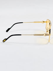 Cartier – 0270 - 60 – Golden Yellow - Metal - Sunglasses – Unisex - Premium