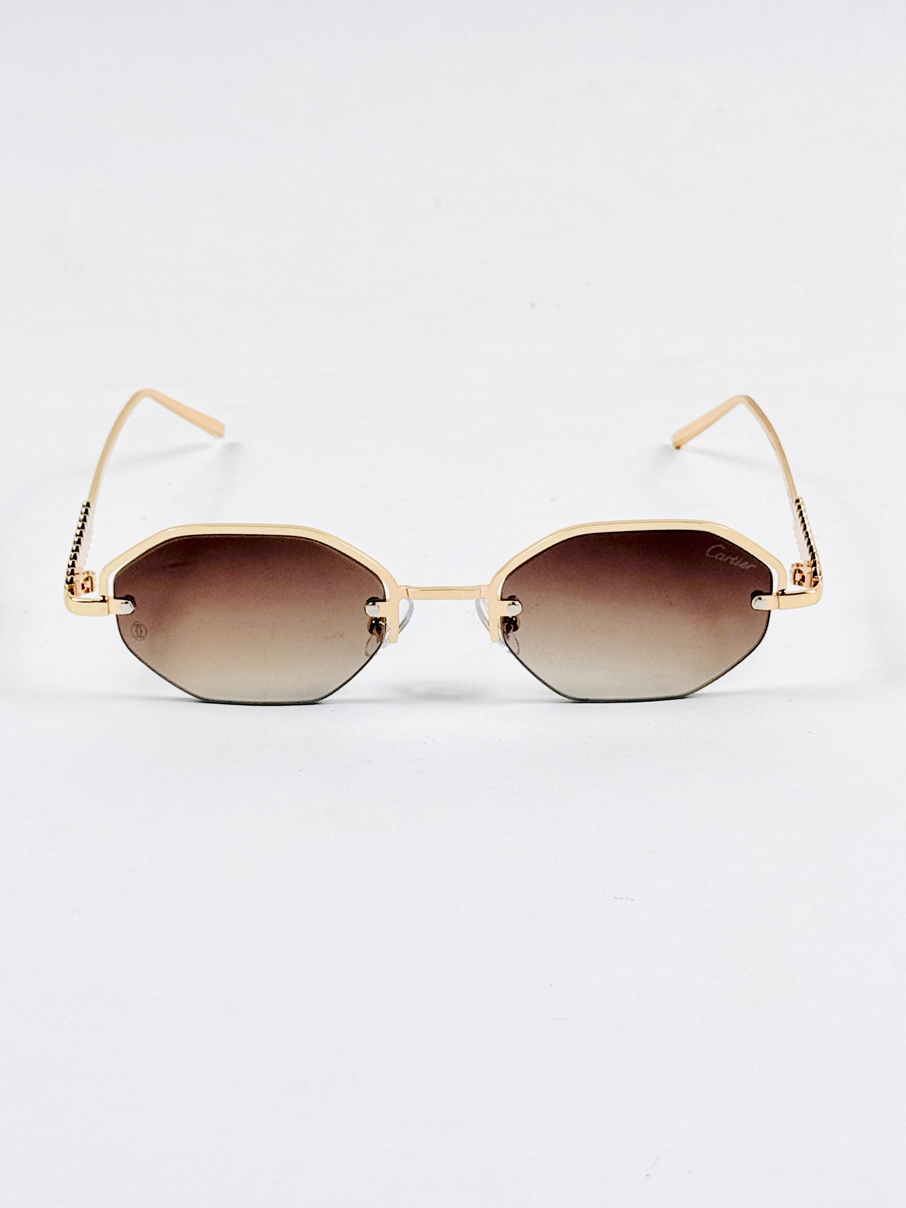 Cartier – 23660 – 55 – Golden Brown – Metal – Sunglasses – Unisex