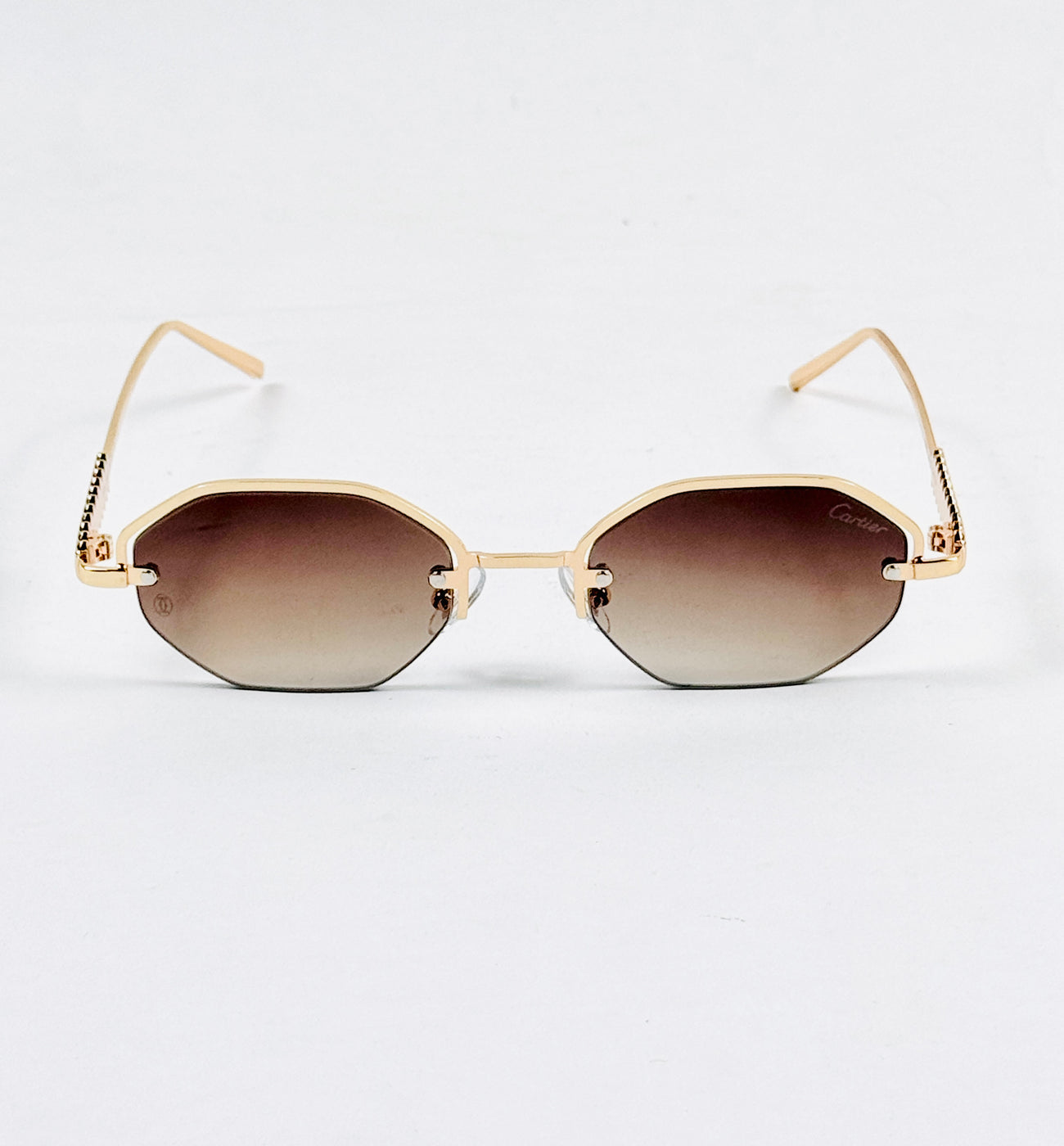 Cartier – 23660 – 55 – Golden Brown – Metal – Sunglasses – Unisex