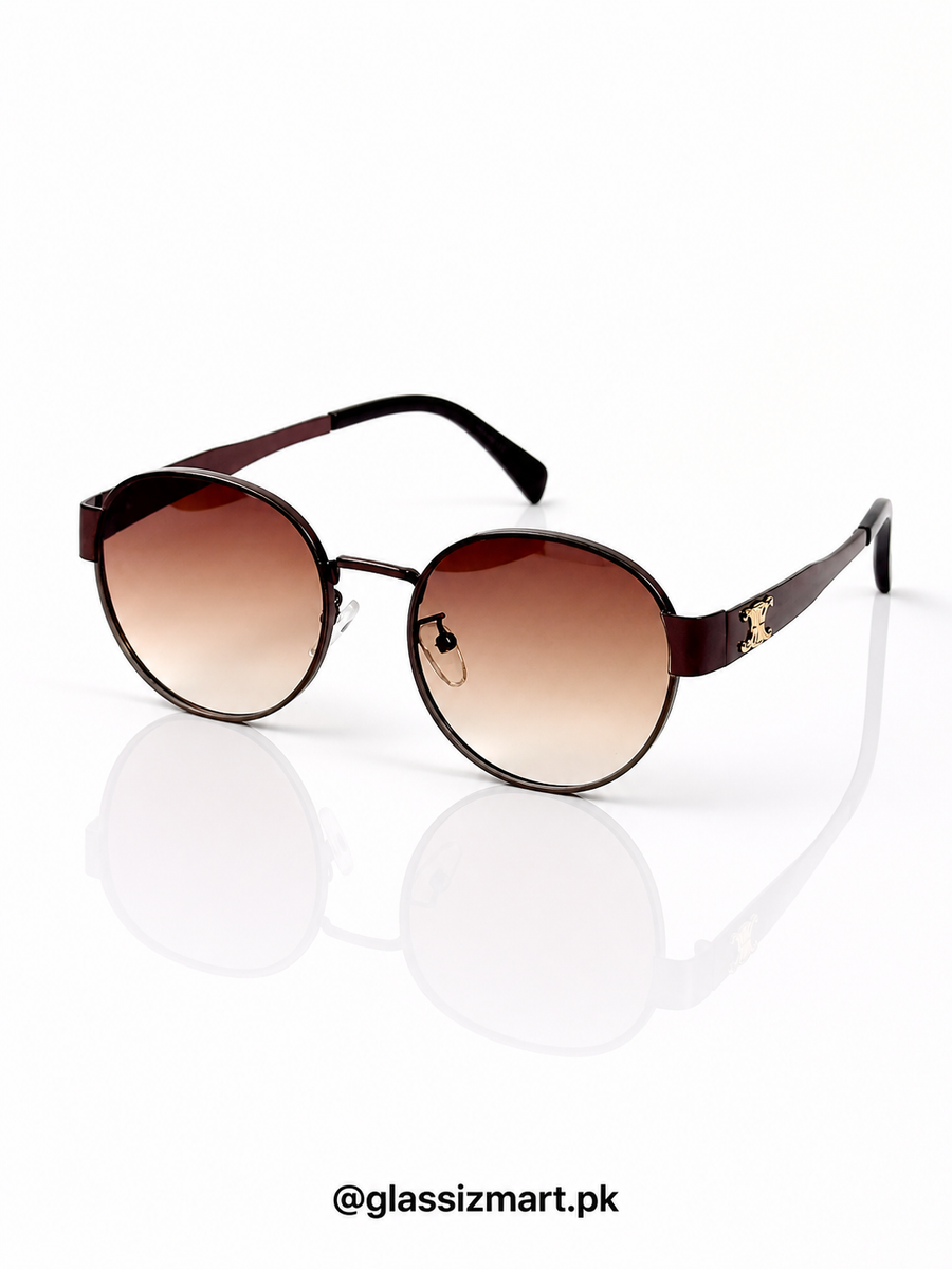 Celine – 2124 - 58 – Brown – Metal – Sunglasses - Unisex