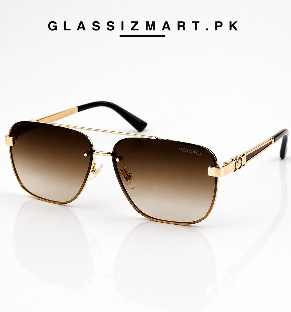 Versace – 22211 – 60 – Golden Brown Gradient – Metal – Sunglasses – Unisex (m