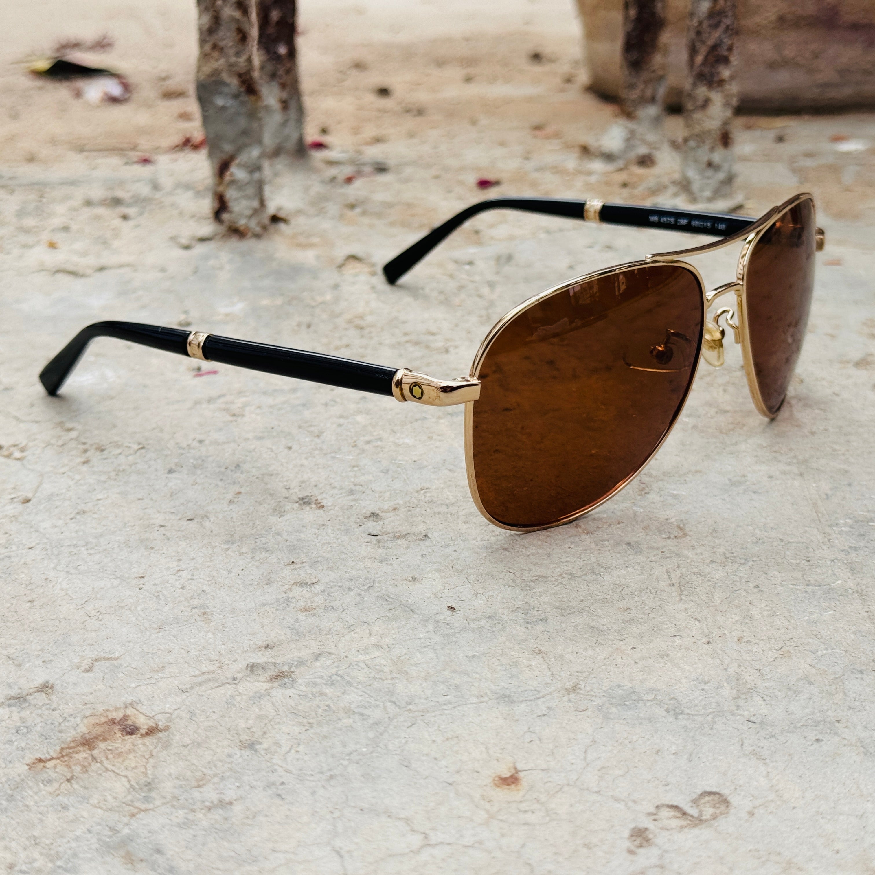 Mont Blanc – 457S - 60 –  Golden Brown - Metal - Sunglasses – Unisex - Premium