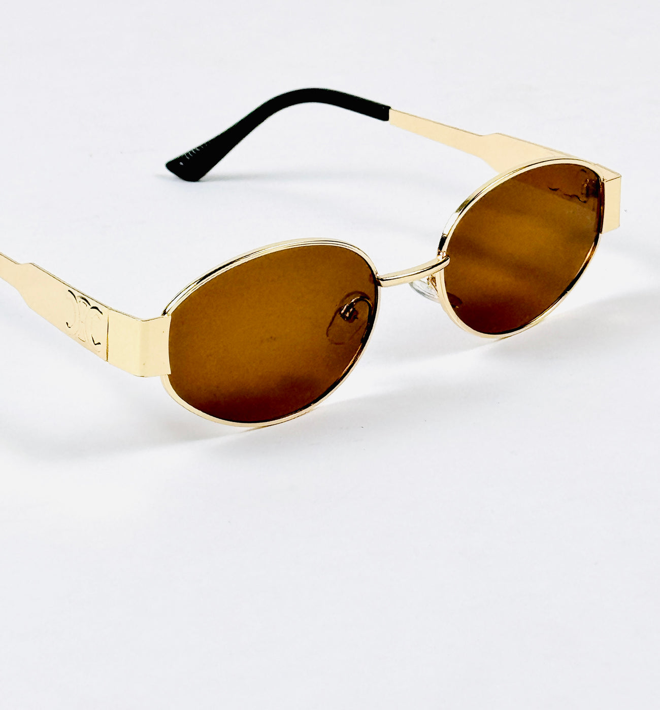 Celine – Triomphe - 55 – Golden Brown – Metal – Sunglasses - Unisex