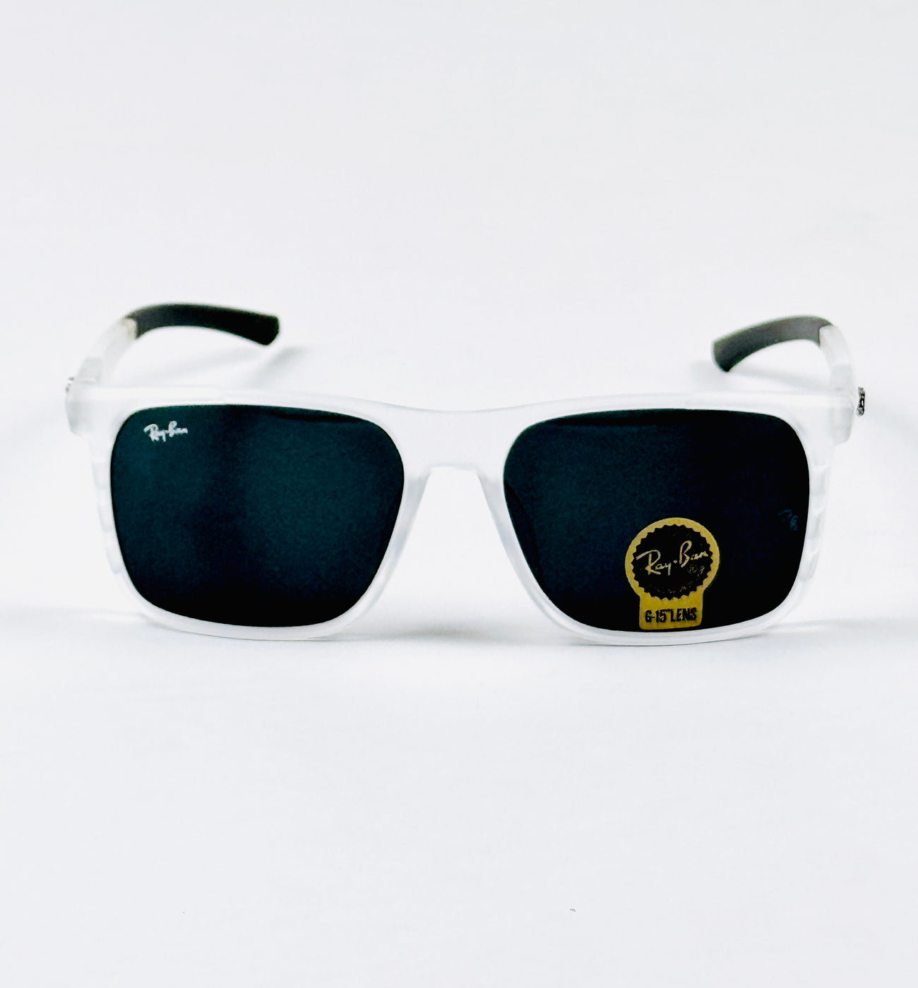 RayBan – 83103 – 56 – White Black –  Acetate- Sunglasses – Unisex (Glass Lens)