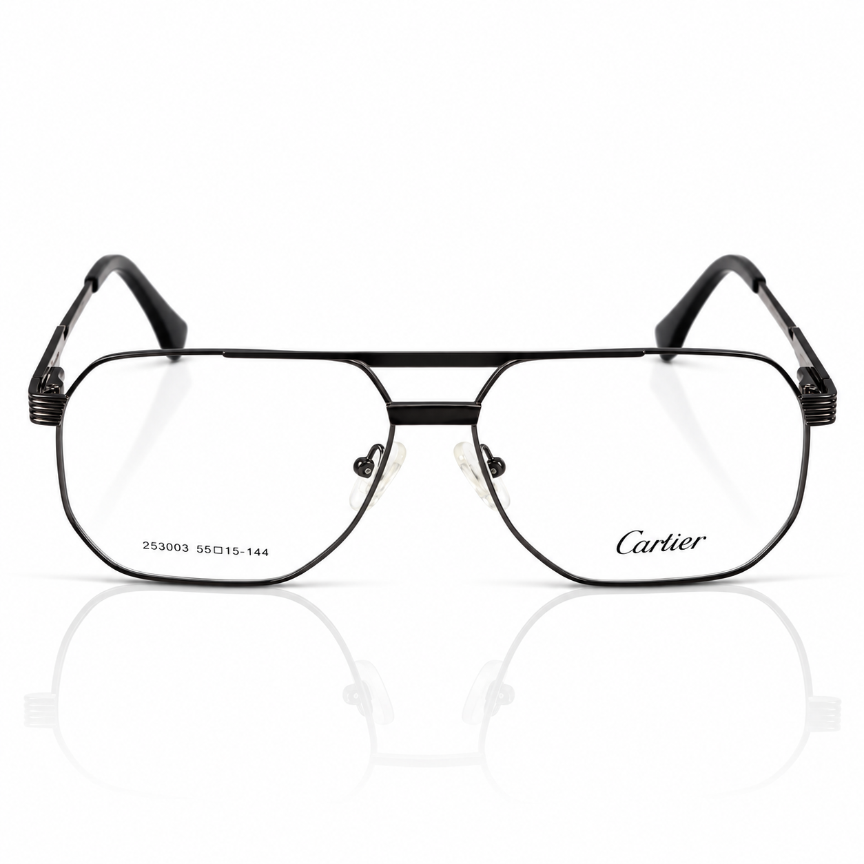 Cartier – 253003 - 55 - Grey – Metal – Optics - Unisex