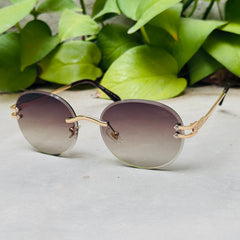 Cartier – 142 – 60 – Golden Brown – Metal - Sunglasses – Rimless - Unisex