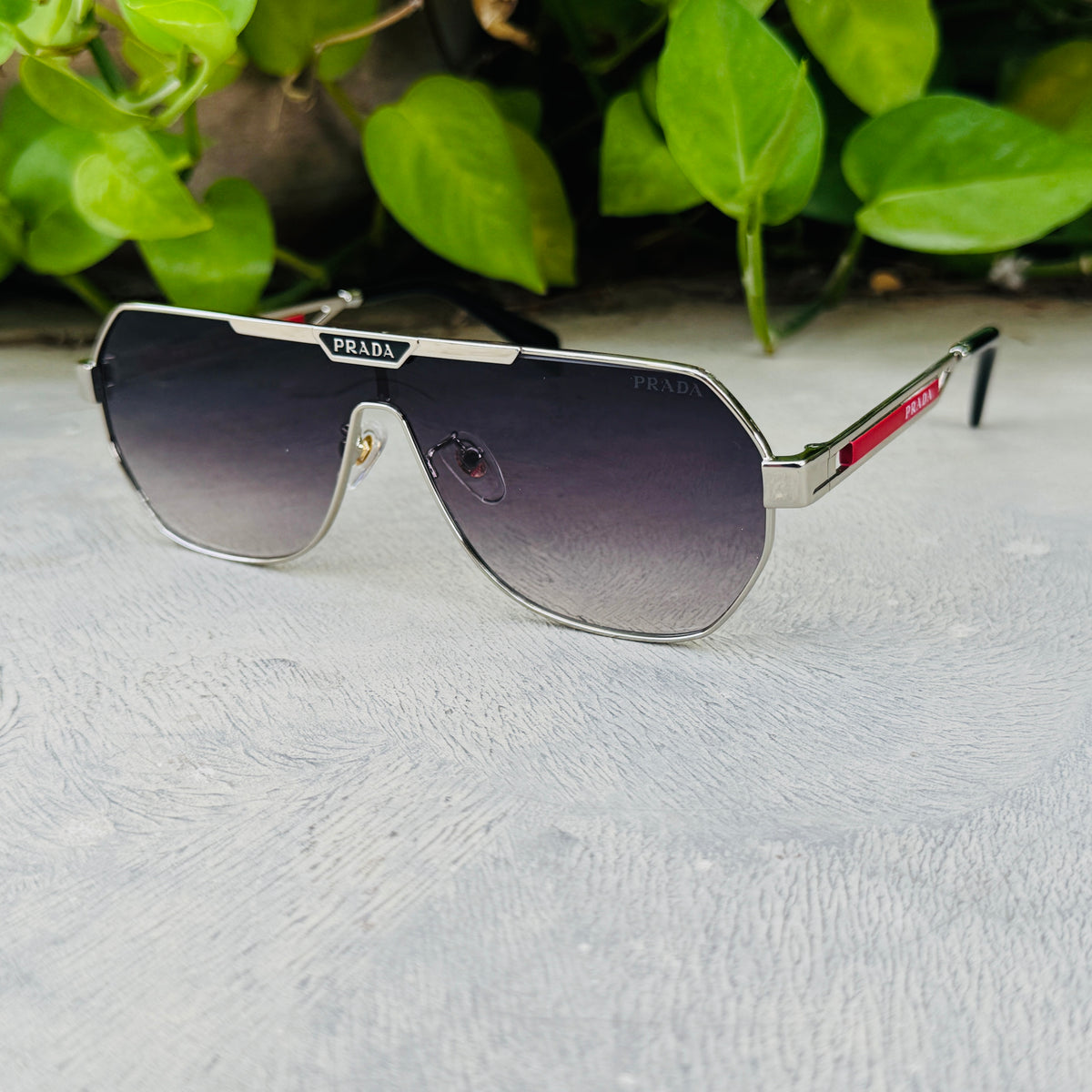 Prada – 71ZS - 132 – Silver Black – Metal - Sunglasses – Unisex - Premium