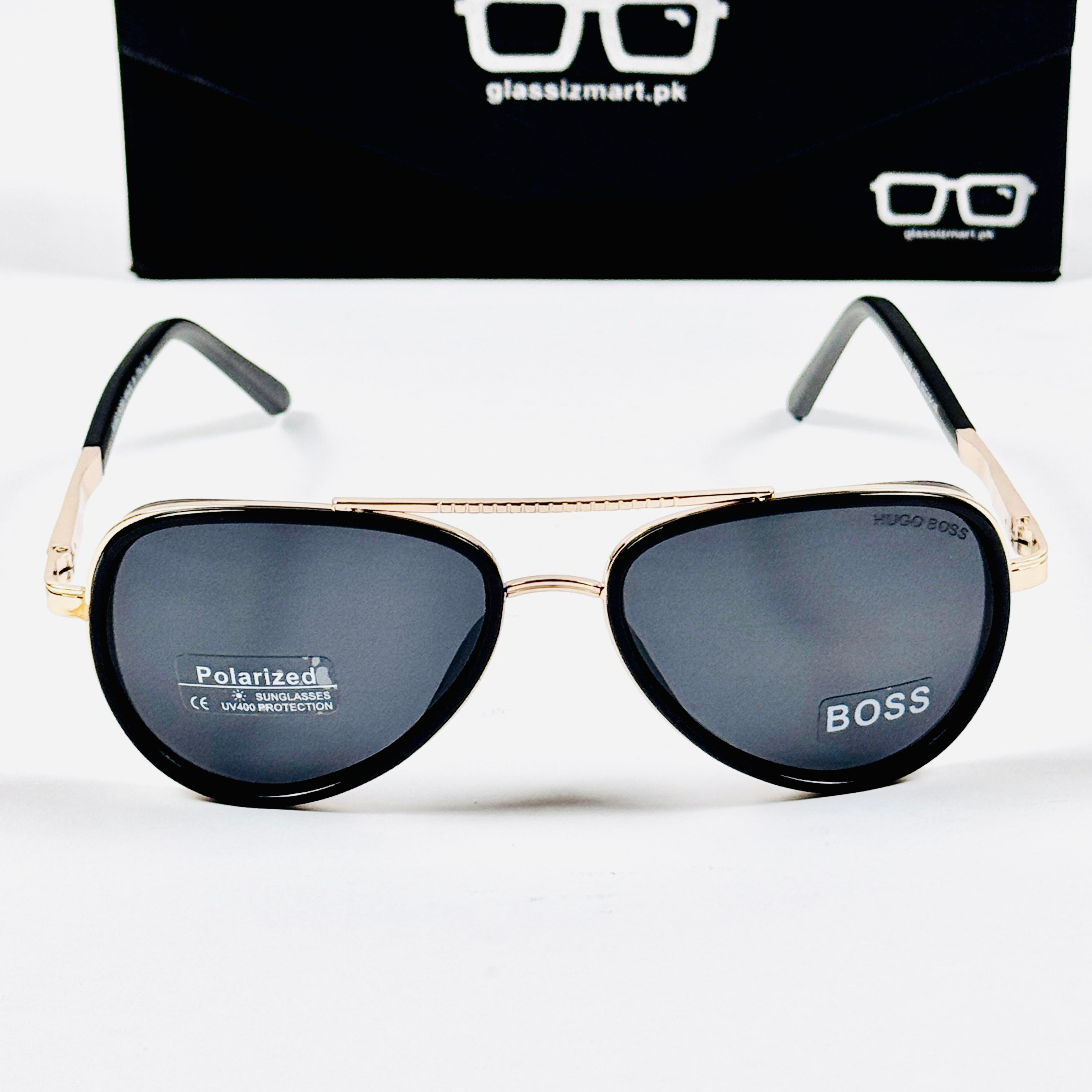 Hugo Boss – 0902 – 62 – Golden Black – Metal – Sunglasses – Unisex