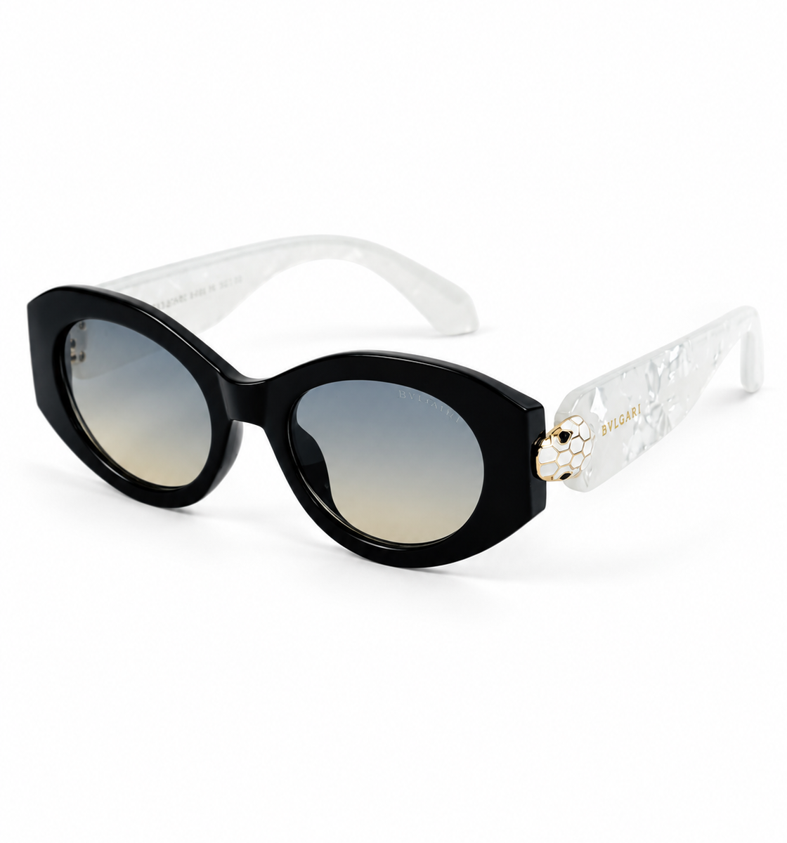 BVLGARI – 49 – Black White Multi – Acetate - Sunglasses - Ladies
