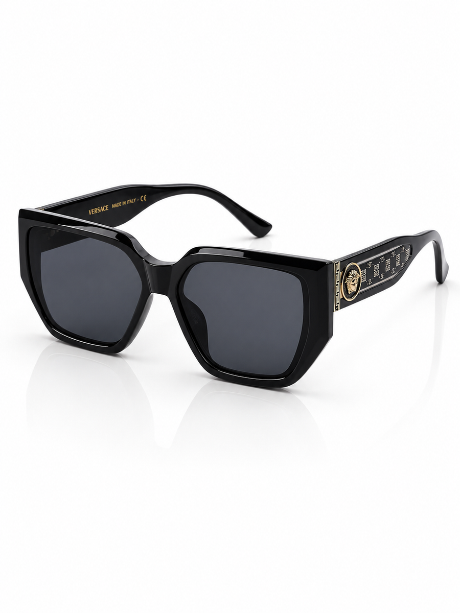 Versace - 9040 – 57 – Black – Acetate – Sunglasses – Ladies