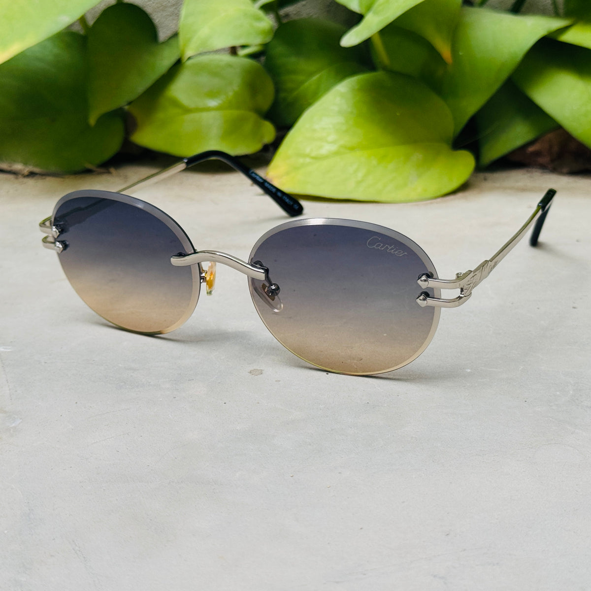 Cartier – 142 – 60 – Silver Multi – Metal - Sunglasses – Rimless - Unisex
