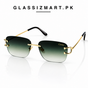 Cartier – 3083 – 62 – Golden Green – Metal - Sunglasses – Rimless - Unisex