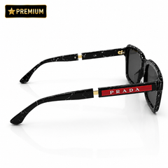 Prada – 140ws - 54 - Black Textured – Acetate - Sunglasses – Unisex - Premium