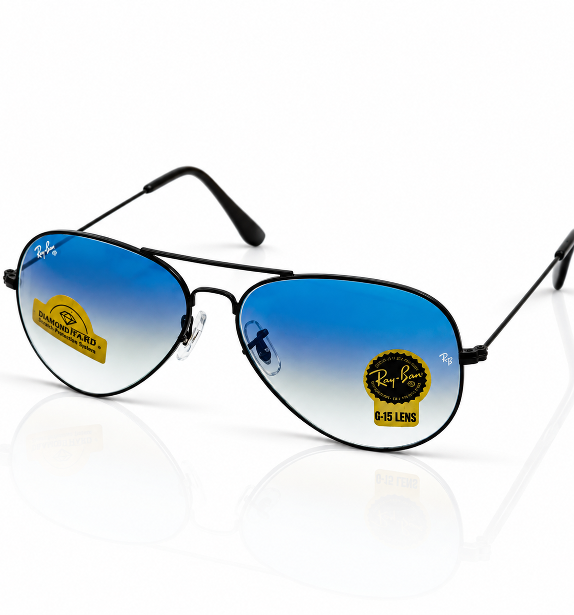 Rayban – 3026 – 62 – Black Blue – Metal – Sunglasses – Unisex