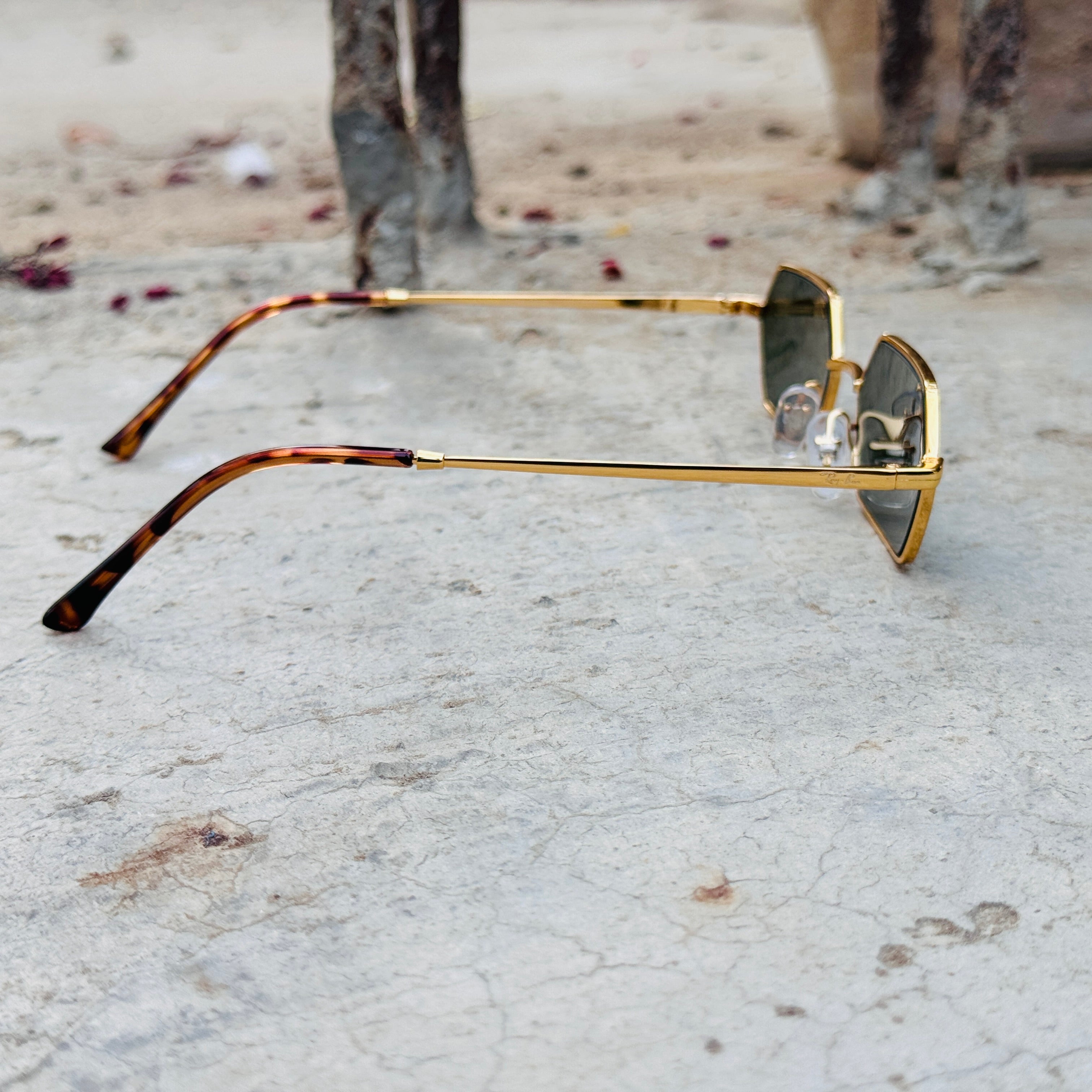 RayBan – 3728 – 58 – Golden Green –  Metal - Sunglasses – Unisex - Premium