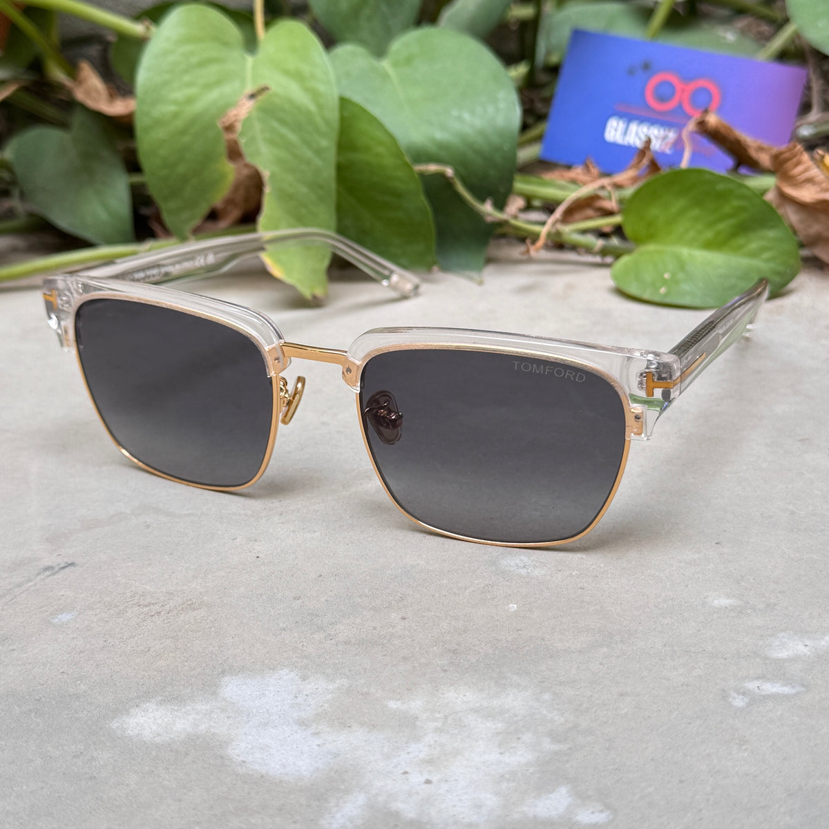 Tom Ford – 1290 - 56 - Transparent Black Gradient – Acetate - Metal - Sunglasses – Unisex - Premium