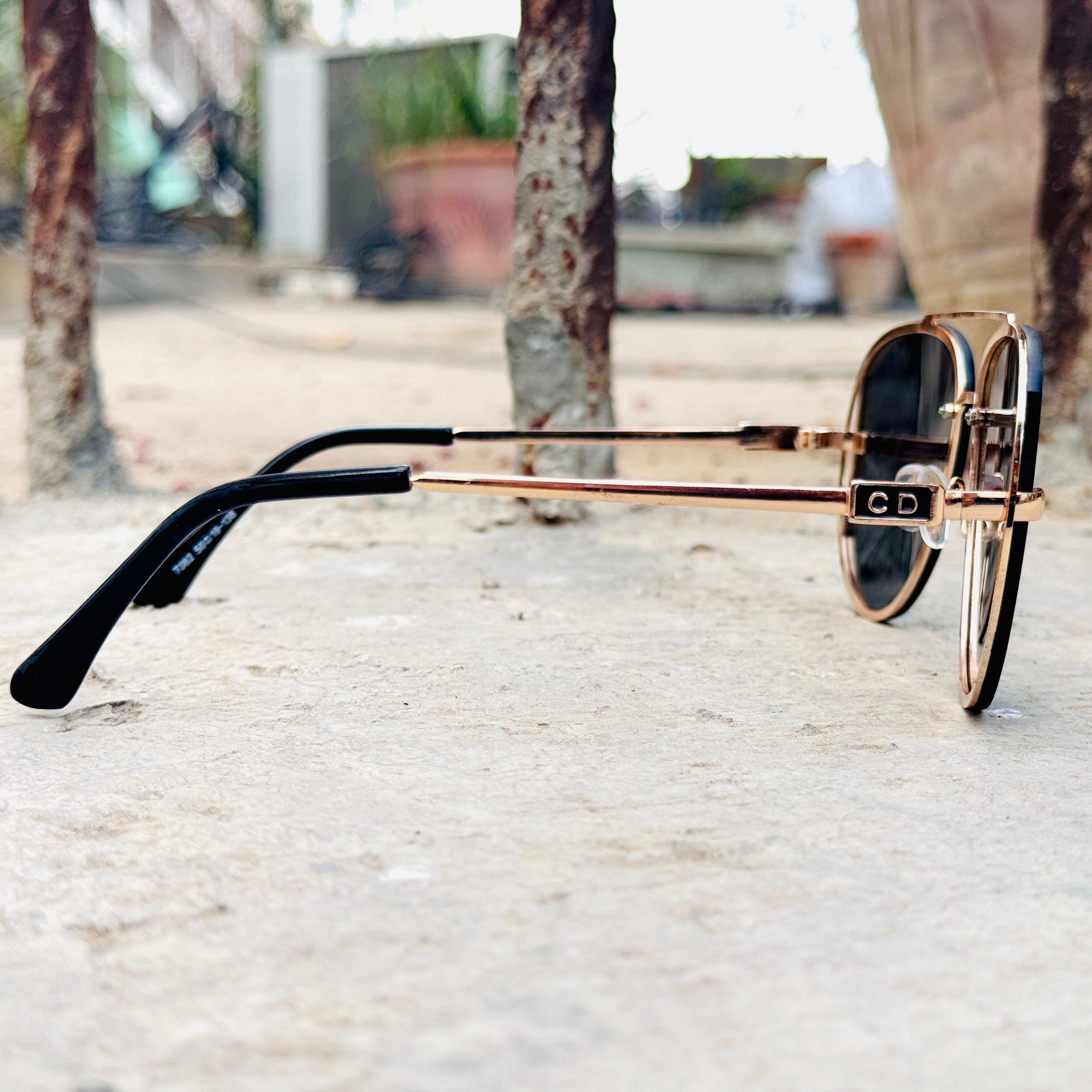 Dior – 50 – Golden Black – Metal – Sunglasses – Ladies