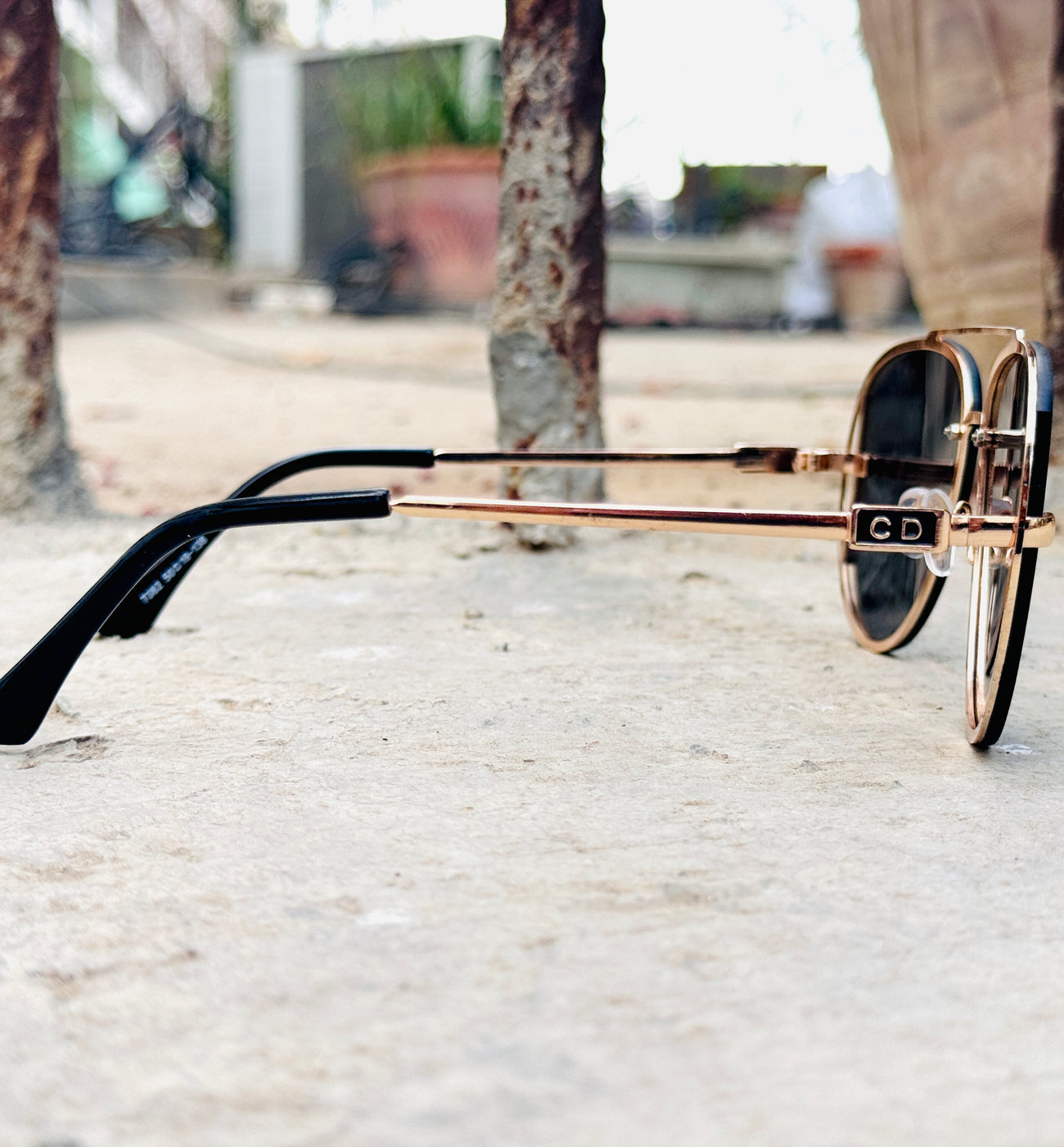 Dior – 50 – Golden Black – Metal – Sunglasses – Ladies