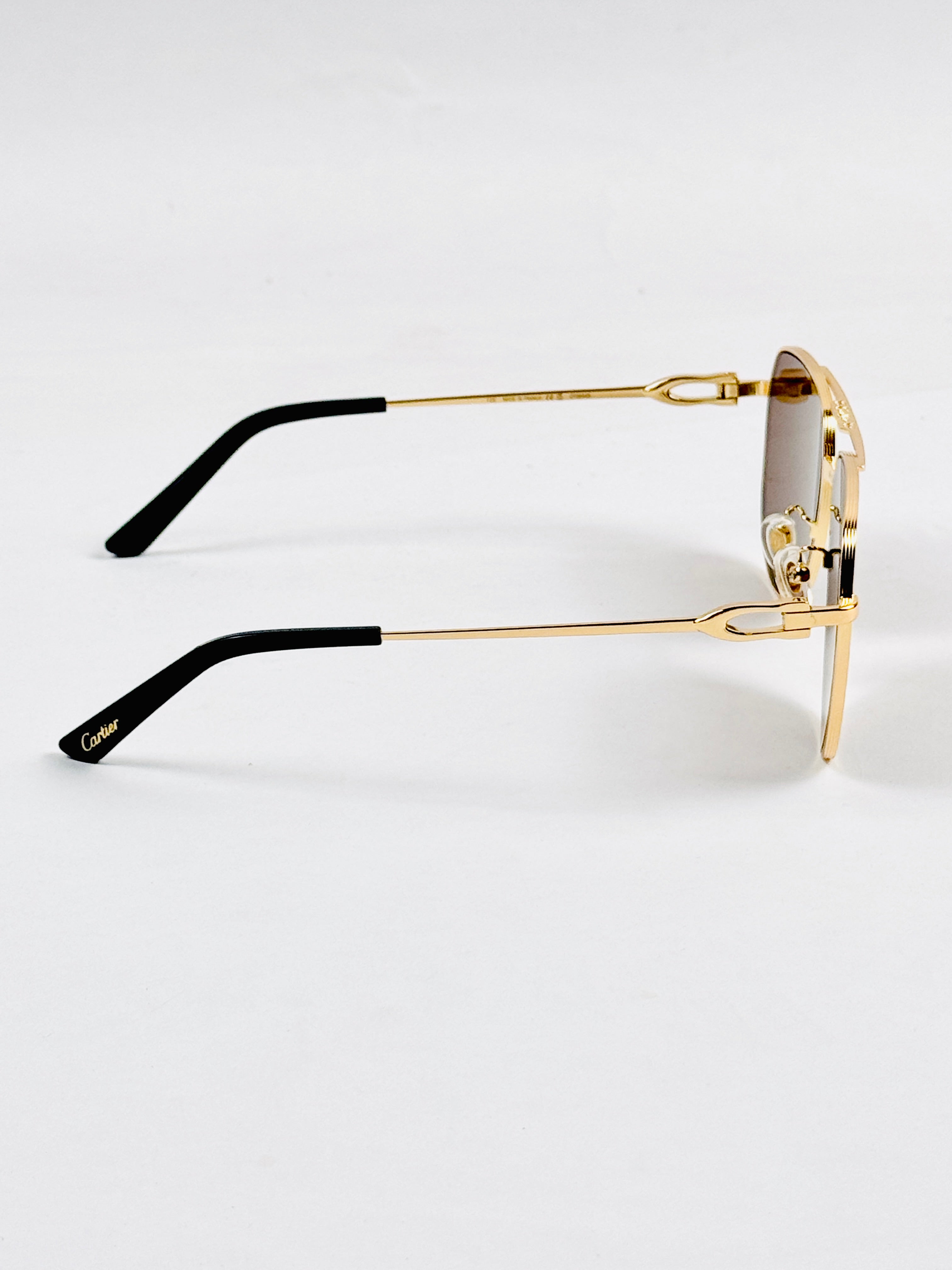 Cartier – 9664 - 58 – Golden Brown - Metal - Sunglasses – Unisex - Premium