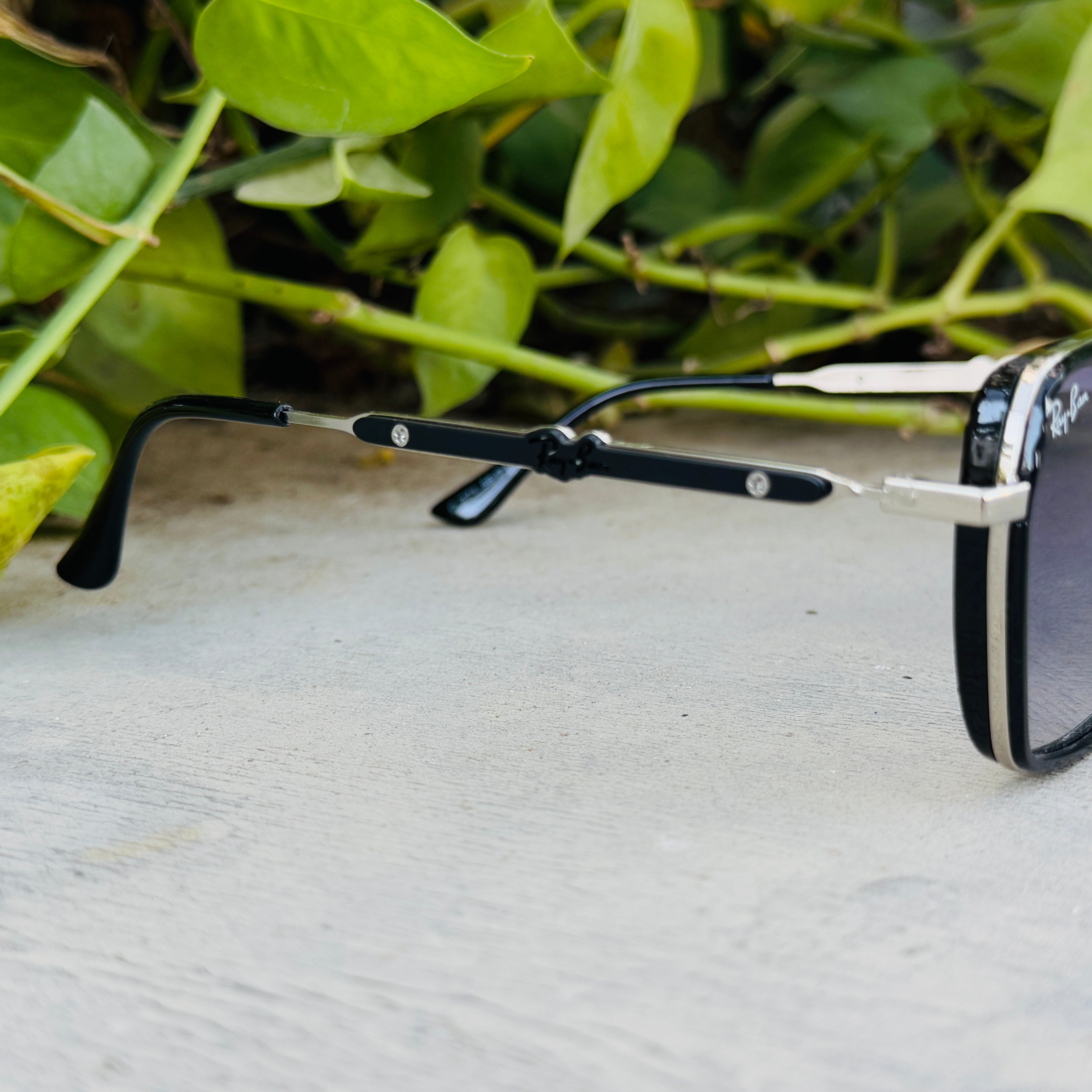 Rayban – 277 – 56 – Silver Black – Metal – Sunglasses – Unisex