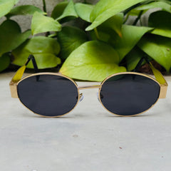 Celine – Triomphe - 55 – Golden Black – Metal – Sunglasses - Ladies