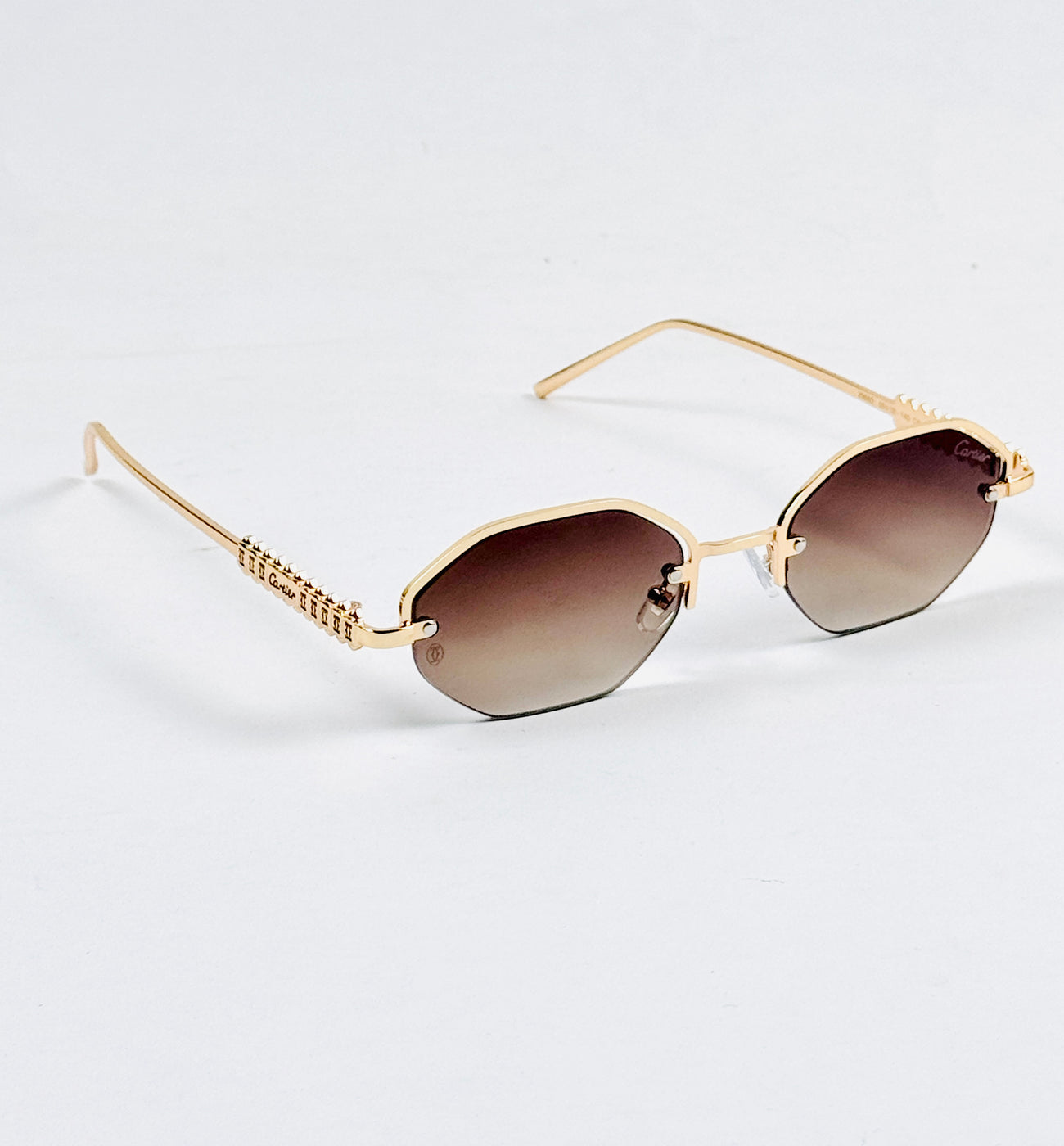 Cartier – 23660 – 55 – Golden Brown – Metal – Sunglasses – Unisex