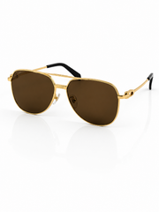 Cartier – 9664 - 58 – Golden Brown - Metal - Sunglasses – Unisex - Premium