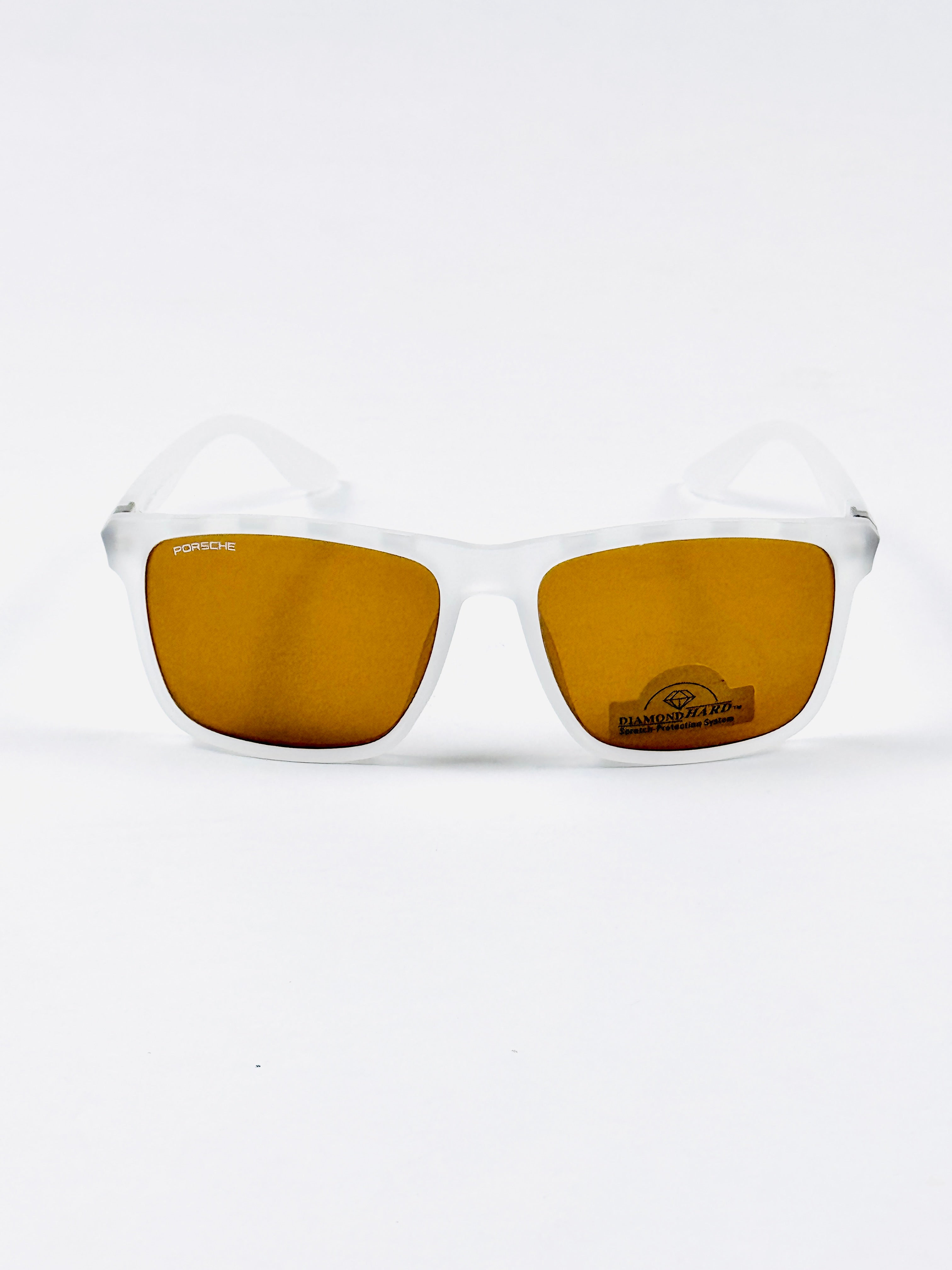 Porsche – 8393 – 56 – White Brown –  Acetate- Sunglasses – Unisex (Glass Lens)