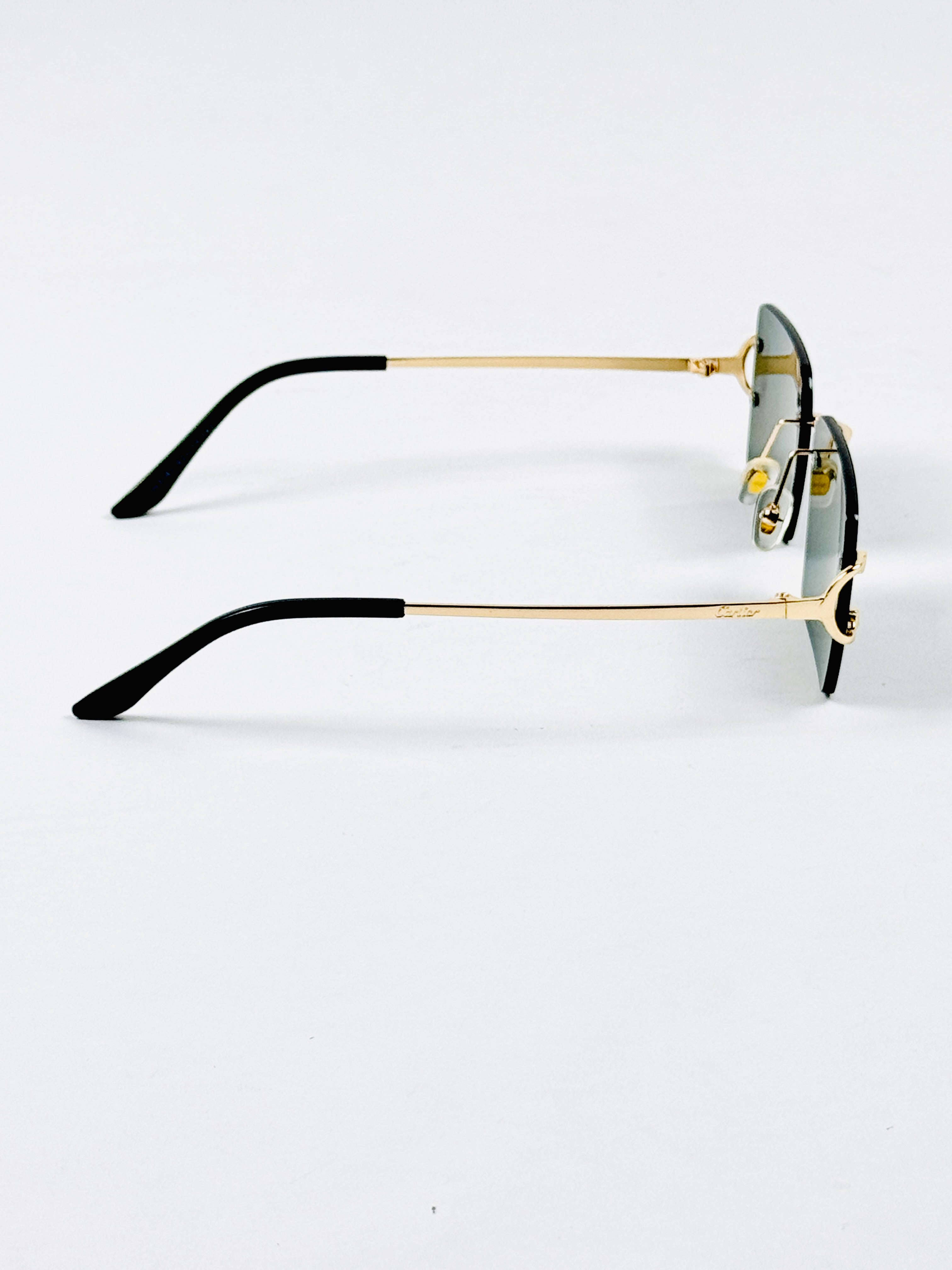 Cartier – 3082 – 62 – Golden Green – Metal - Sunglasses – Rimless - Unisex