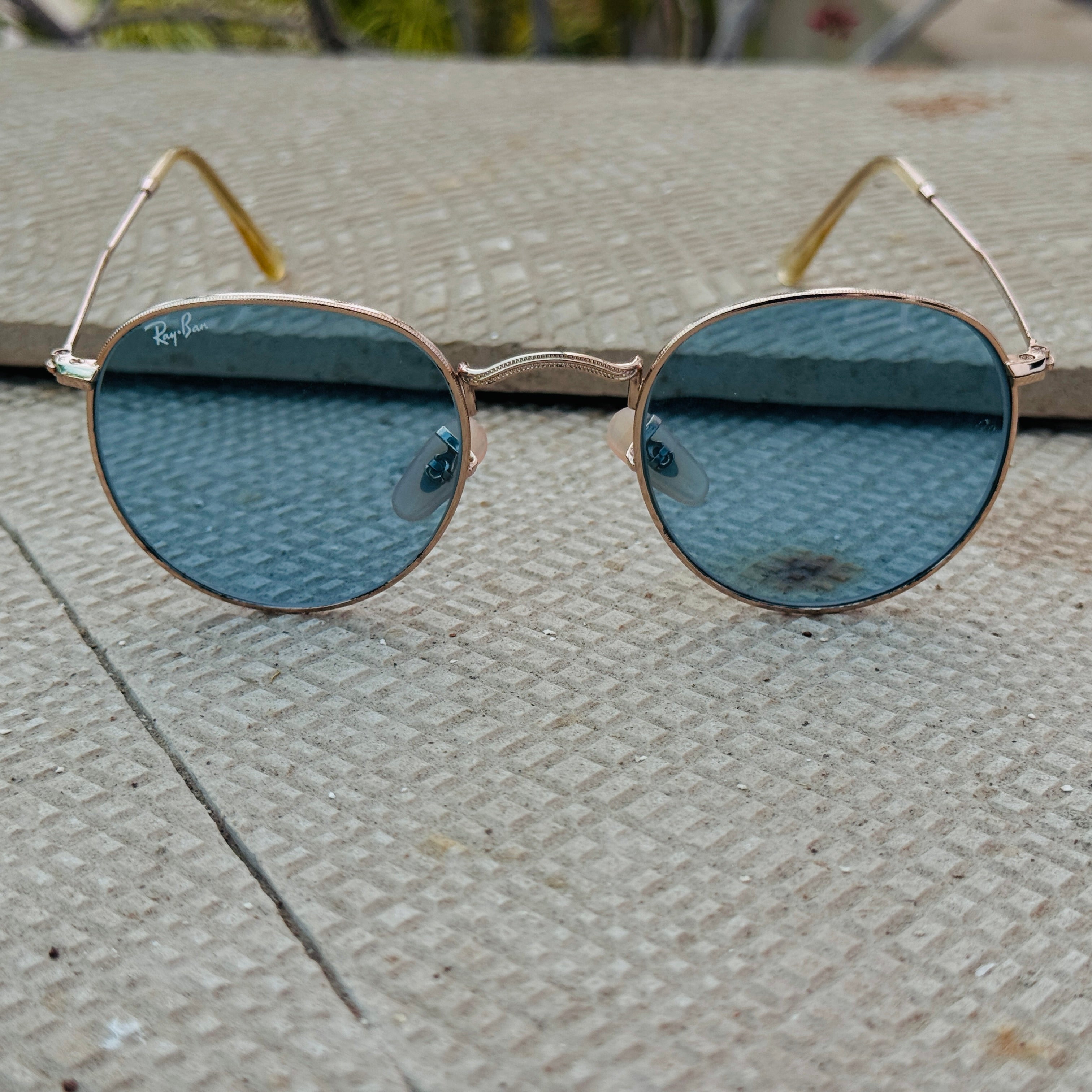 Rayban – 3447 – 50 – Golden Blue – Metal – Sunglasses – Unisex - Premium