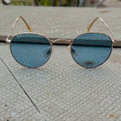 Rayban – 3447 – 50 – Golden Blue – Metal – Sunglasses – Unisex - Premium