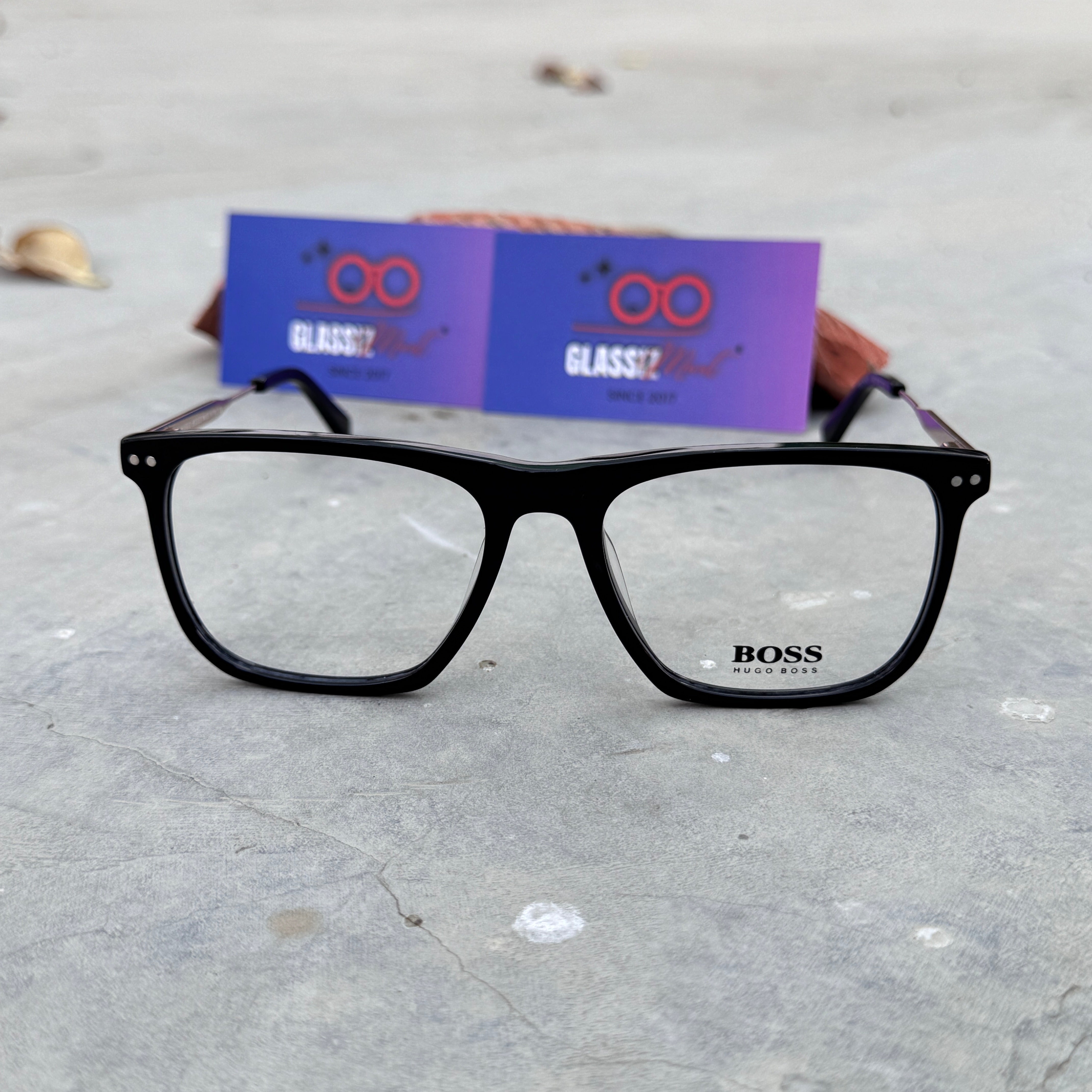 Boss – 4342 – 54 – Golden Black - Acetate- Metal - Optics – Unisex - Premium