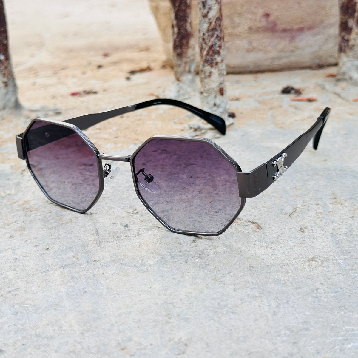 Celine – 2157 - 58 – Grey Black – Metal – Sunglasses - Unisex