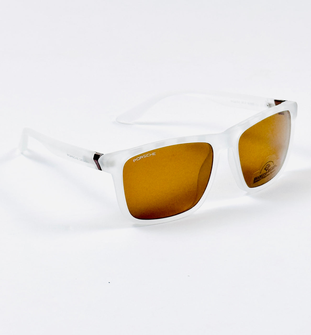 Porsche – 8393 – 56 – White Brown –  Acetate- Sunglasses – Unisex (Glass Lens)