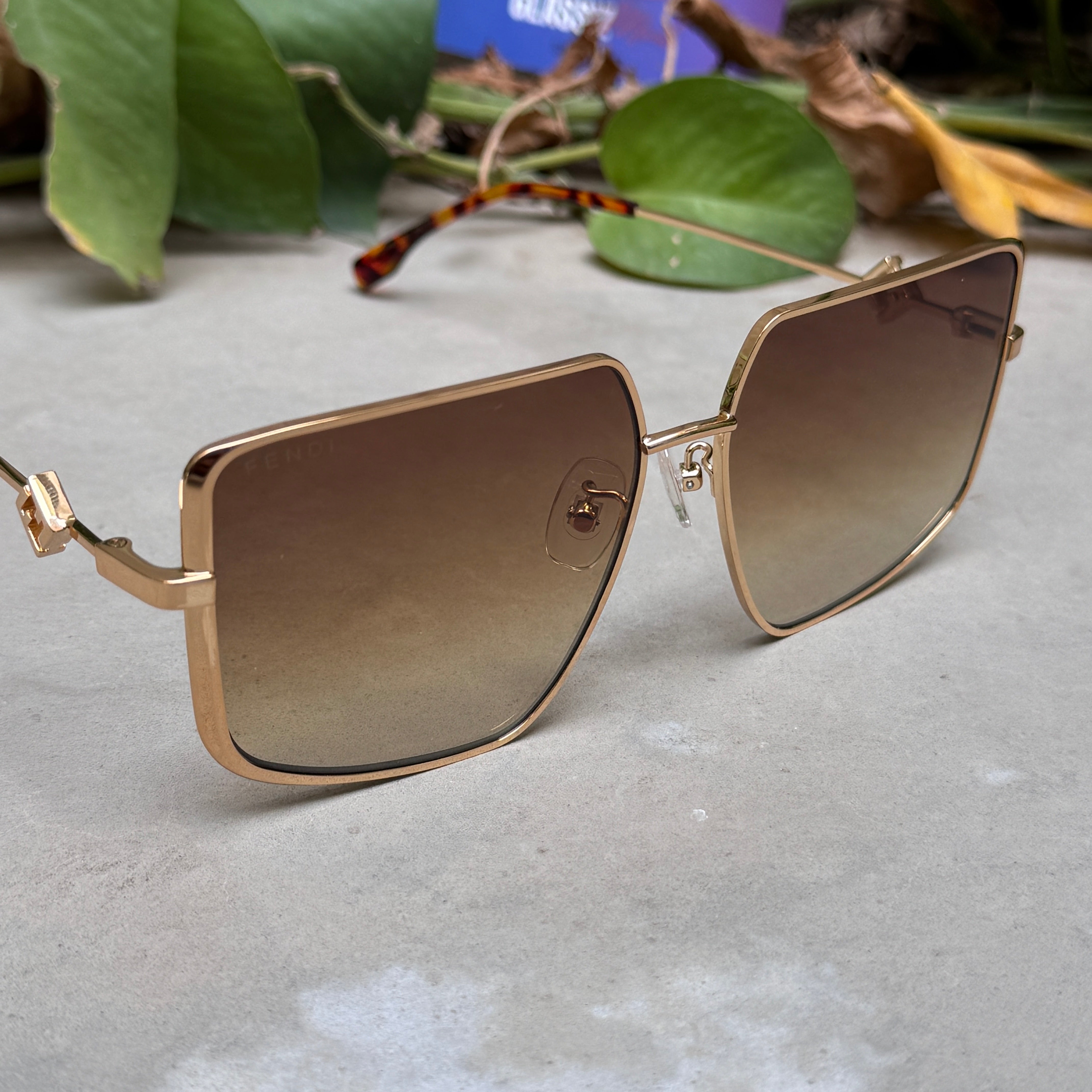 Fendi  – 4014 - 59 – Golden Brown Gradient – Metal - Sunglasses – Ladies - Premium
