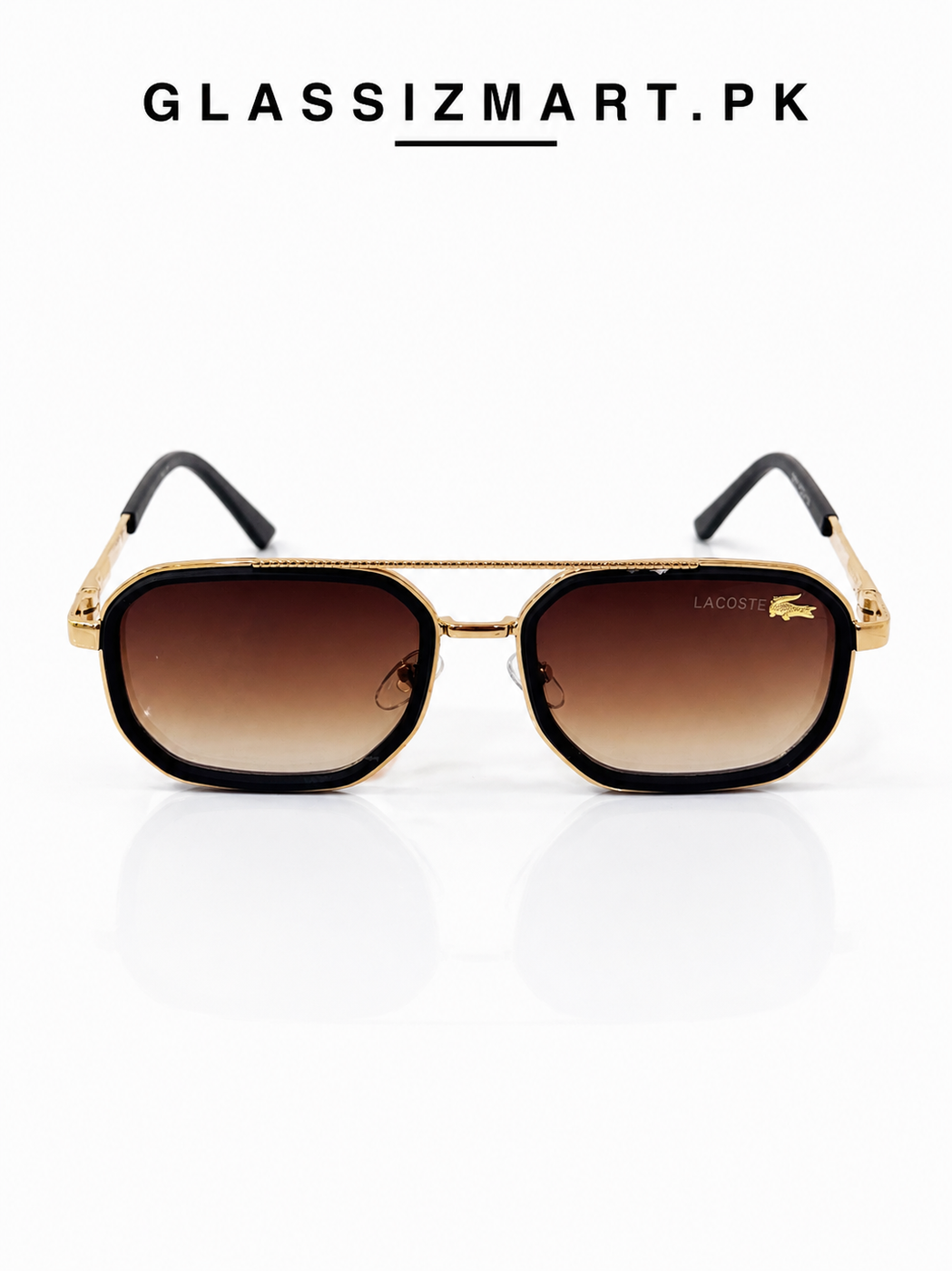 Lacoste’s – 9005 – 58 – Golden Brown Gradient – Metal – Sunglasses – Unisex