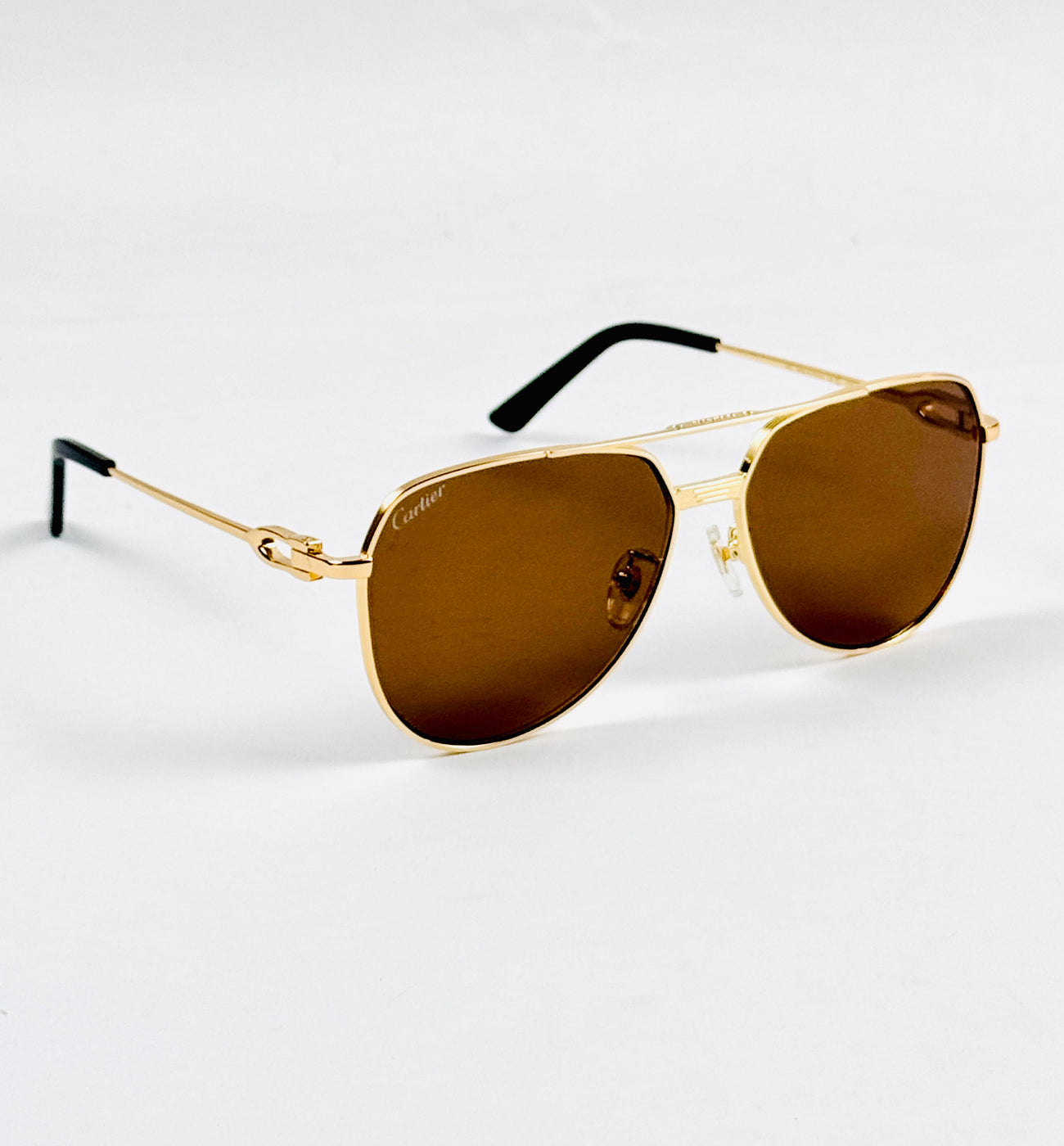 Cartier – 9664 - 58 – Golden Brown - Metal - Sunglasses – Unisex - Premium