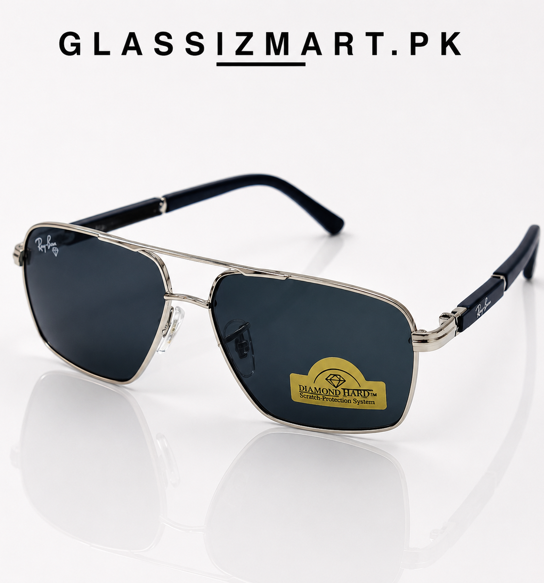 Rayban – 9713 - 56 – Silver Black – Metal – Sunglasses