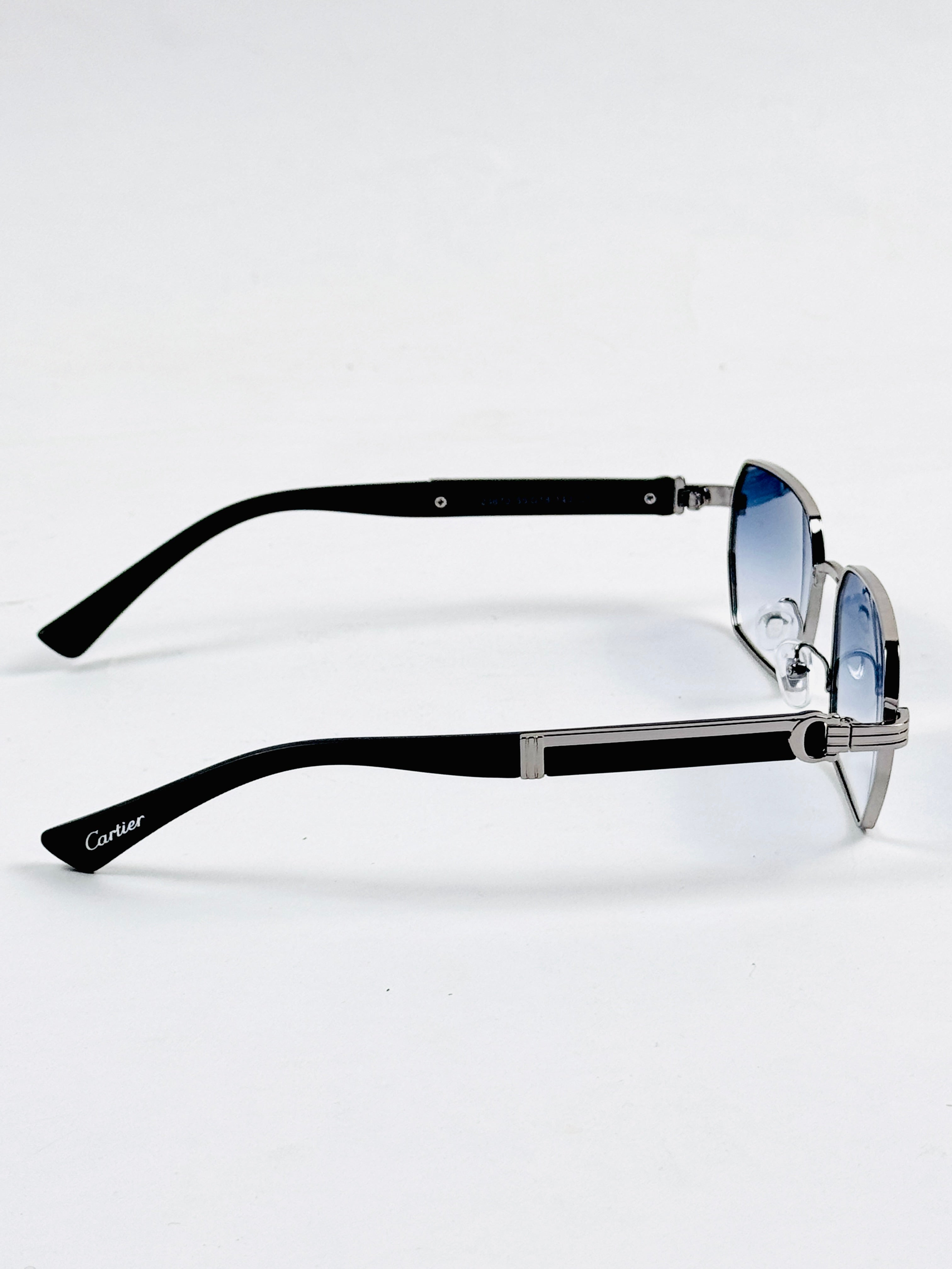 Cartier – 23670 – 55 – Silver Blue – Metal – Sunglasses – Unisex