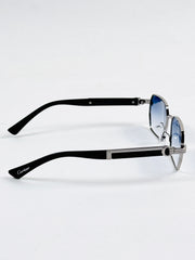 Cartier – 23670 – 55 – Silver Blue – Metal – Sunglasses – Unisex