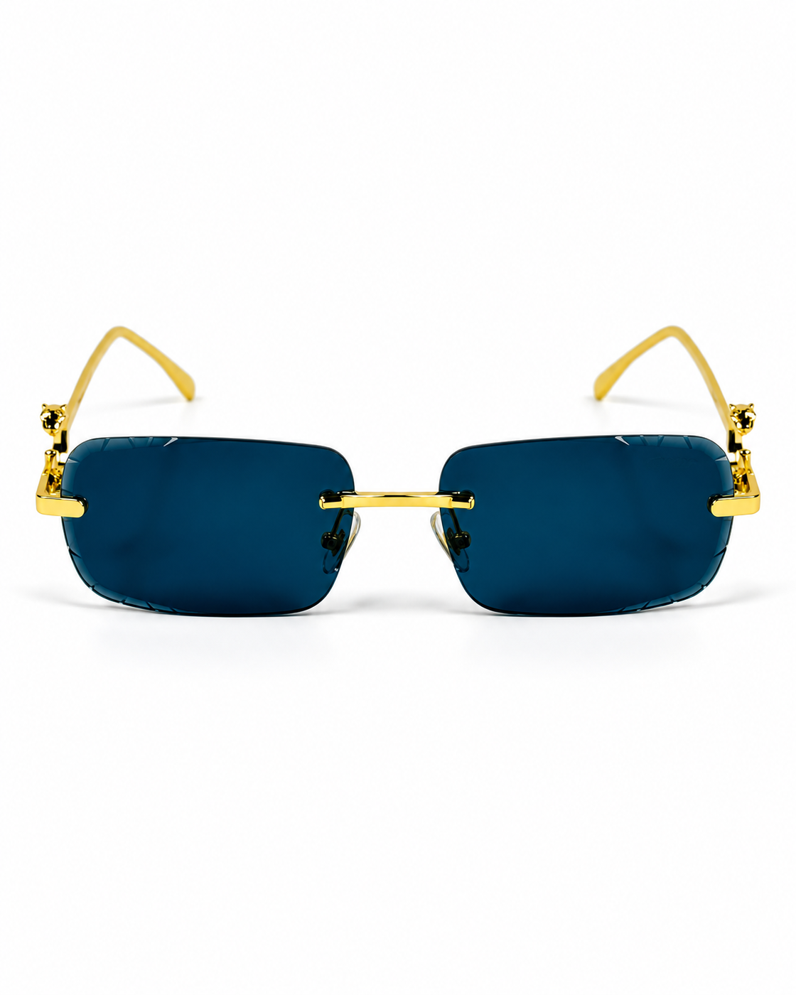 Cartier – 1454 – 60 – Golden Black – Metal - Sunglasses – Rimless - Unisex