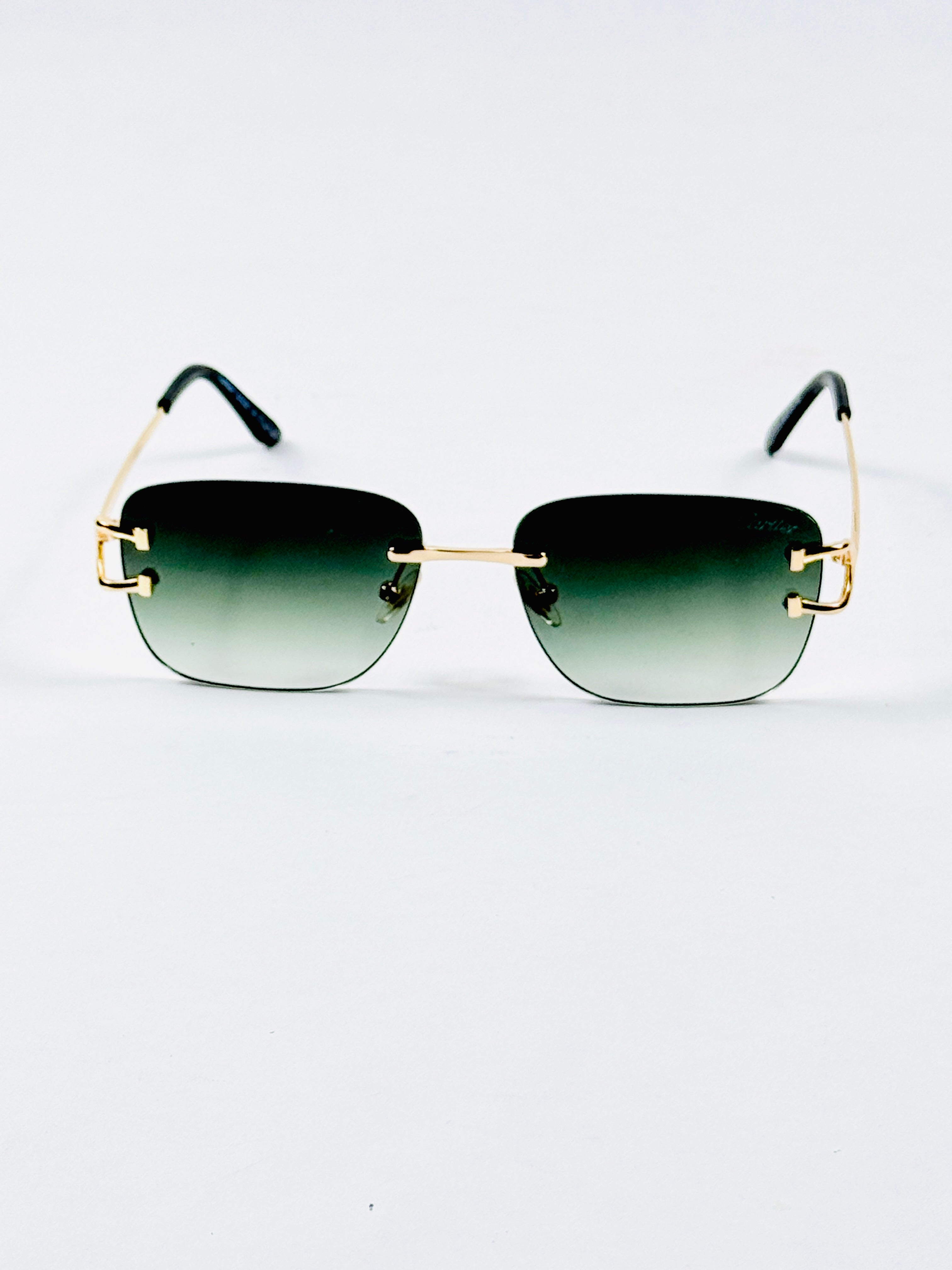Cartier – 3083 – 62 – Golden Green – Metal - Sunglasses – Rimless - Unisex