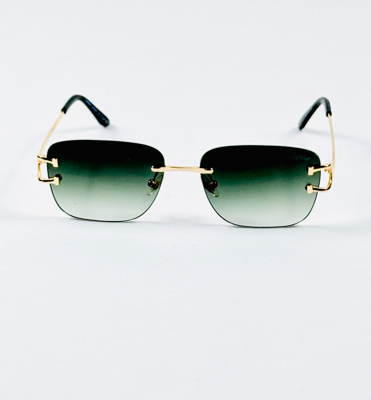 Cartier – 3083 – 62 – Golden Green – Metal - Sunglasses – Rimless - Unisex